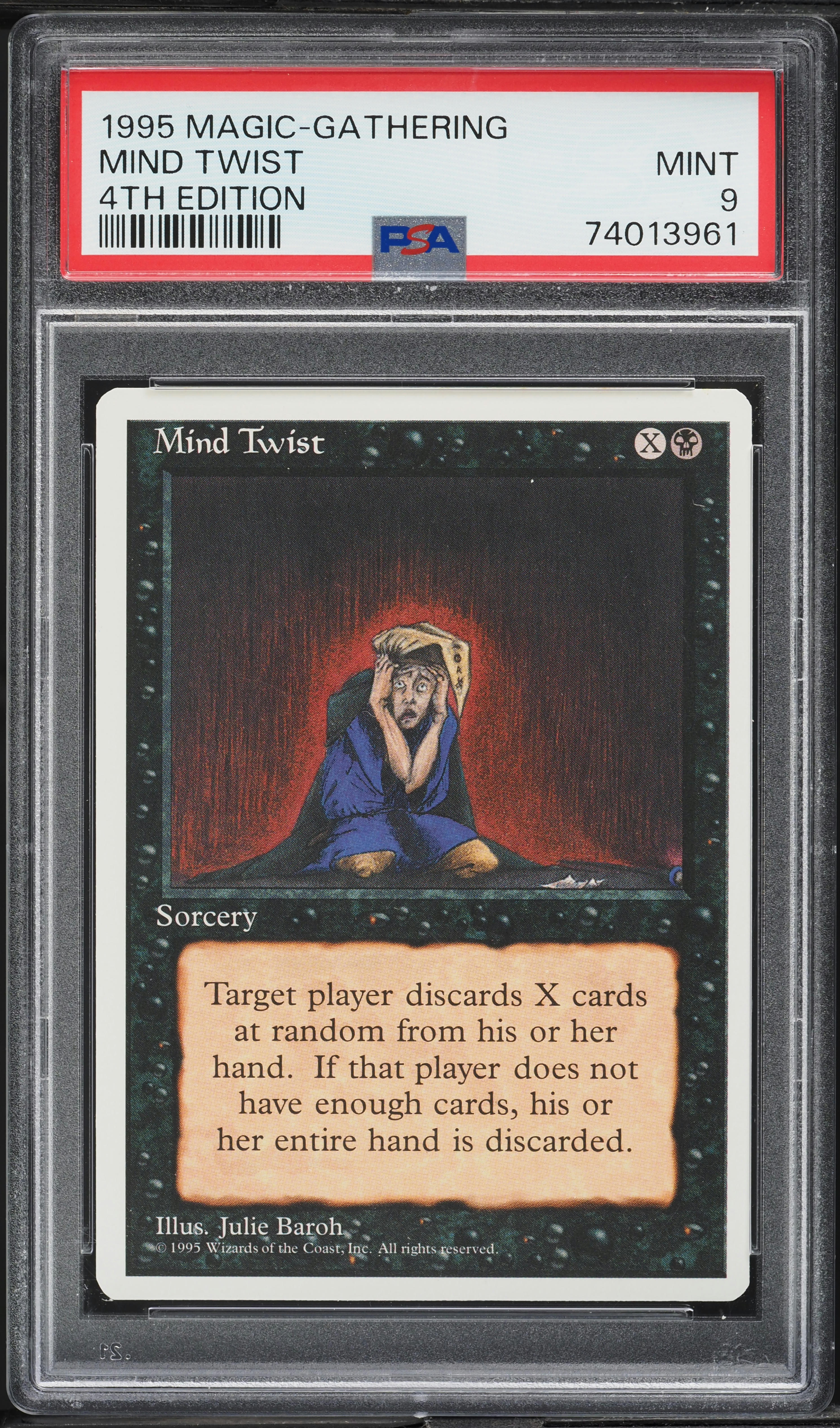 1995 Magic The Gathering MTG 4th Edition Mind Twist PSA 9 MINT on