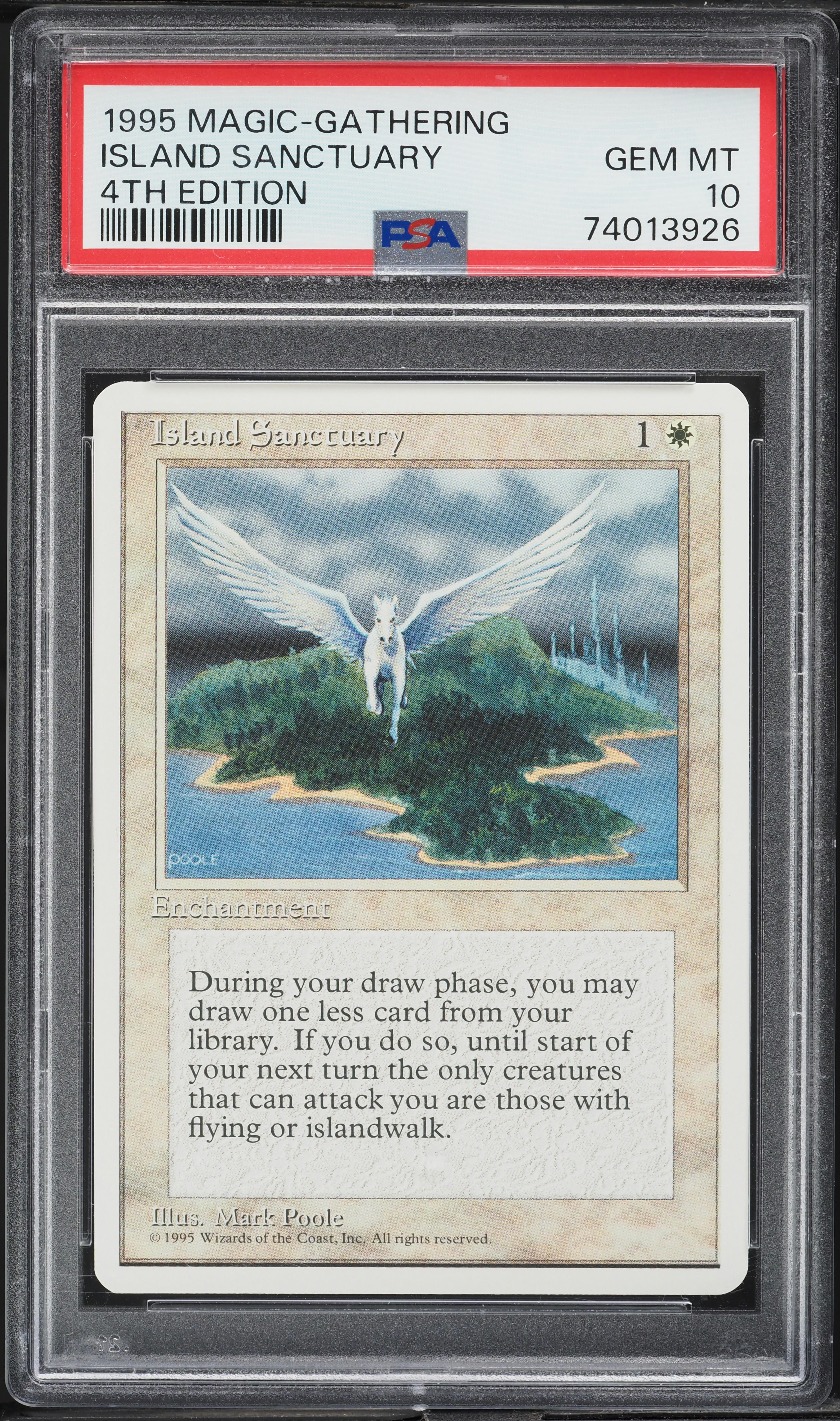 1995 Magic The Gathering MTG 4th Edition Island Sanctuary PSA 10