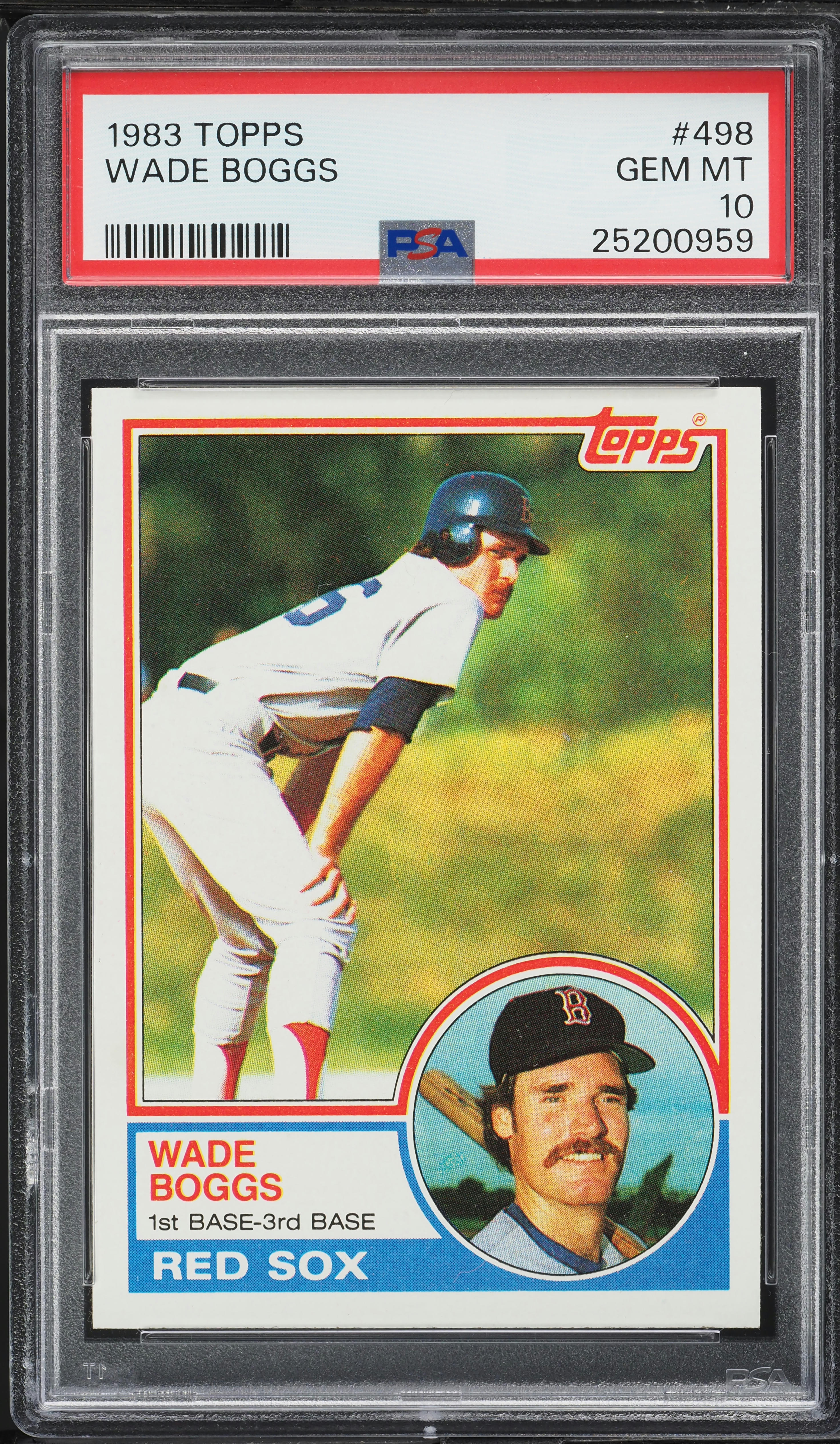 1983 Topps Wade Boggs ROOKIE #498 PSA 10 GEM MINT on Fanatics Collect