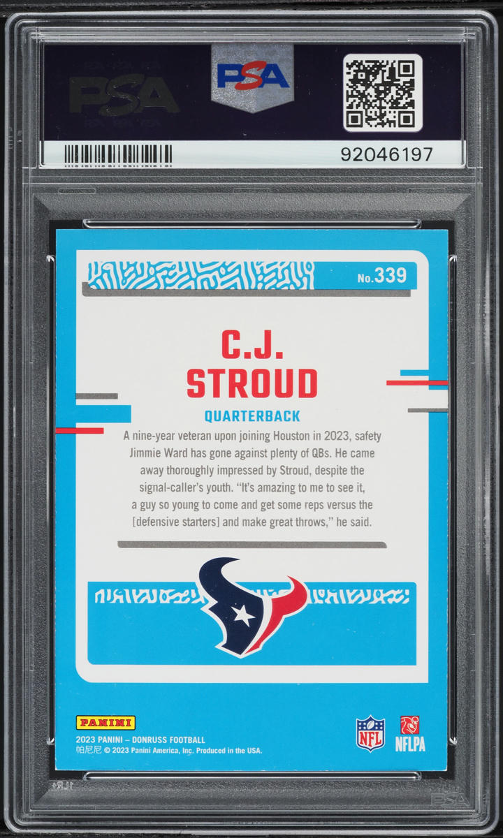 2023 Donruss Press Proof Red C.J. Stroud ROOKIE #339 PSA 9 MINT