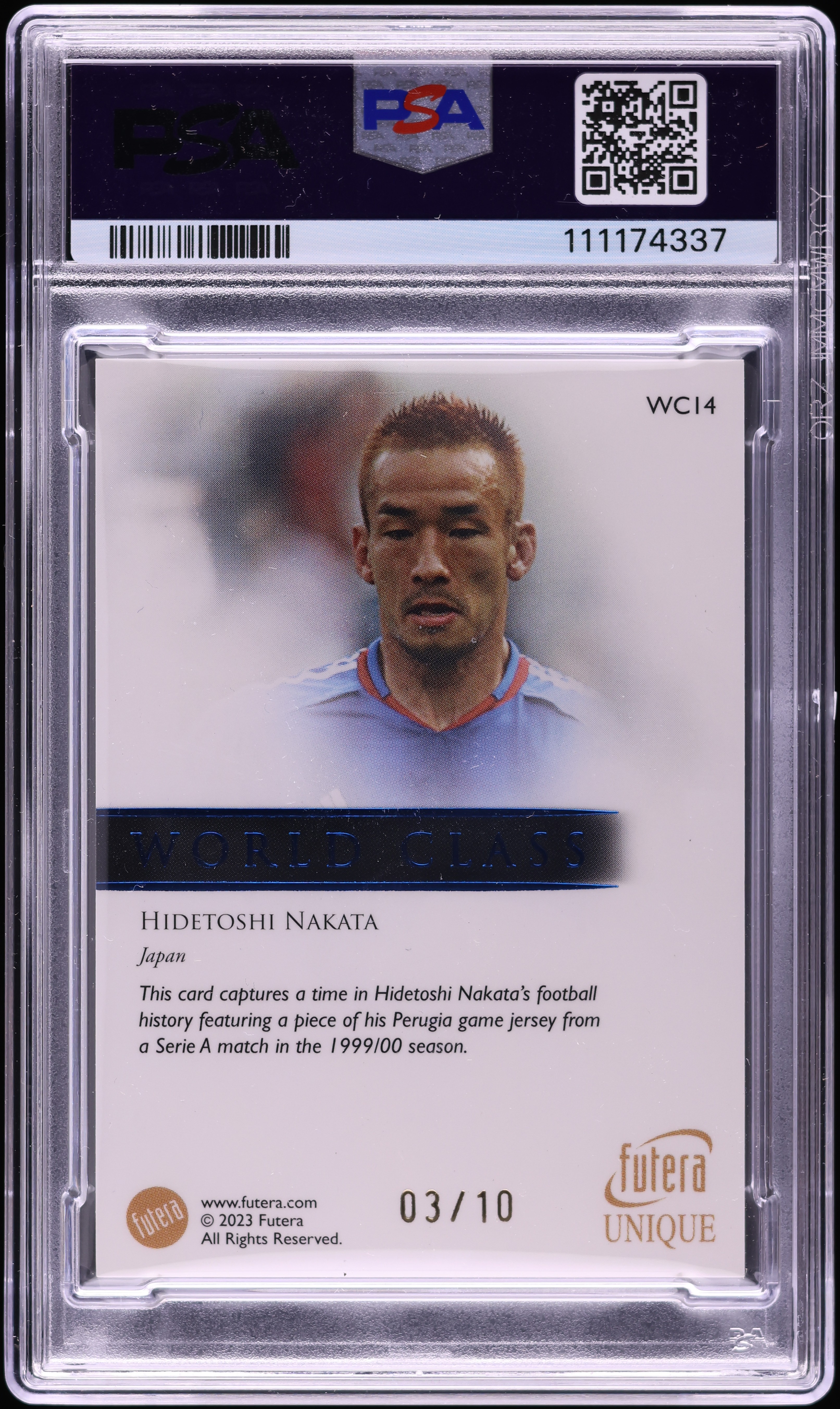 2023 Futera Unique WF World Class Sapphire Hidetoshi Nakata PATCH