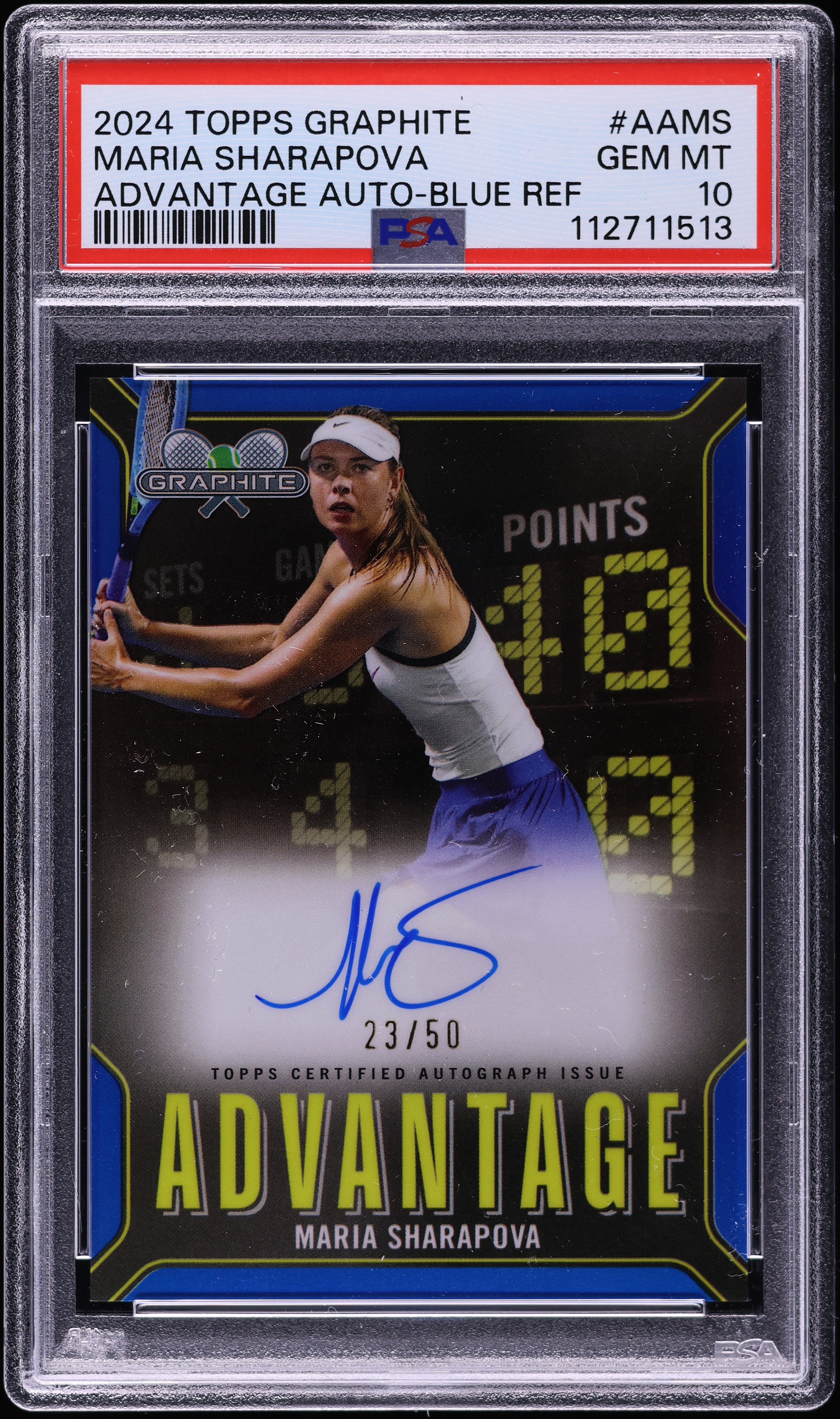 2024 Topps Graphite Advantage Blue Ref Maria Sharapova AUTO /50