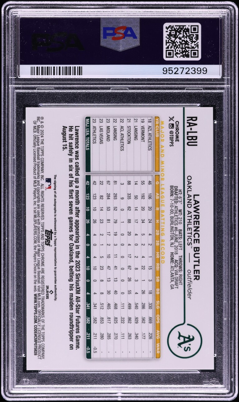 2024 Topps Chrome Orange Wave Lawrence Butler ROOKIE AUTO /25