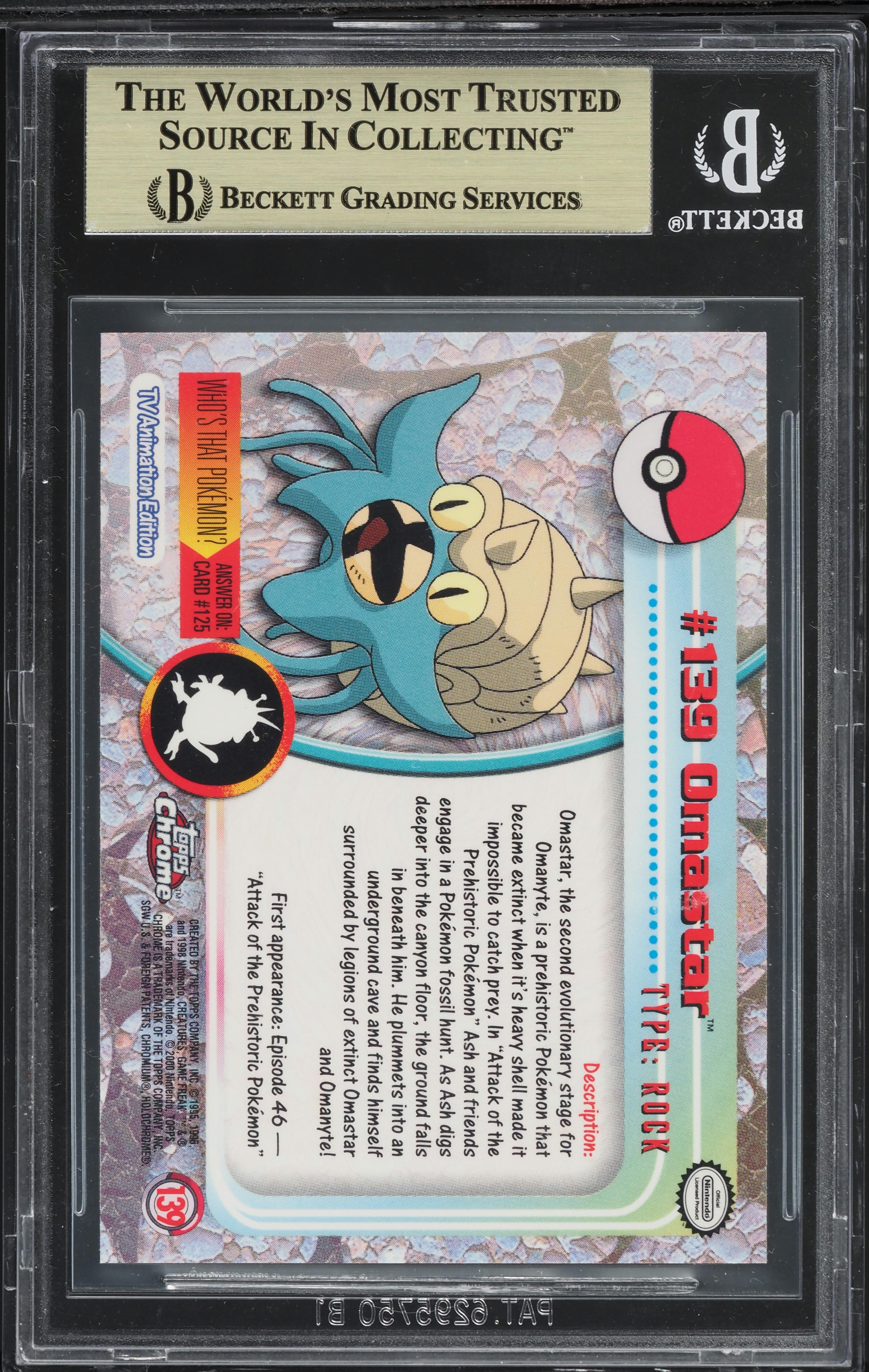 2000 Topps Chrome Pokemon Omastar #139 BGS 9.5 GEM MINT on Fanatics Collect 2000 Topps Chrome Pokemon Omastar #139 BGS 9.5 GEM MINT on Fanatics Collect
