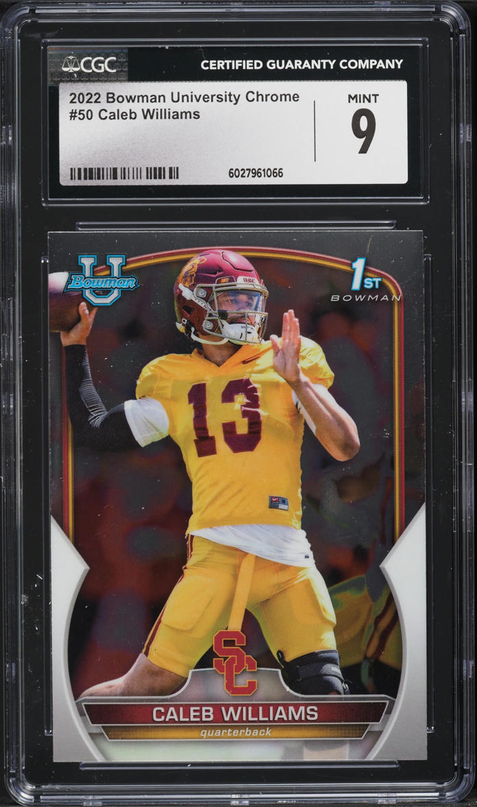 2022 Bowman Chrome University Caleb Williams ROOKIE #50 CGC 9 MINT
