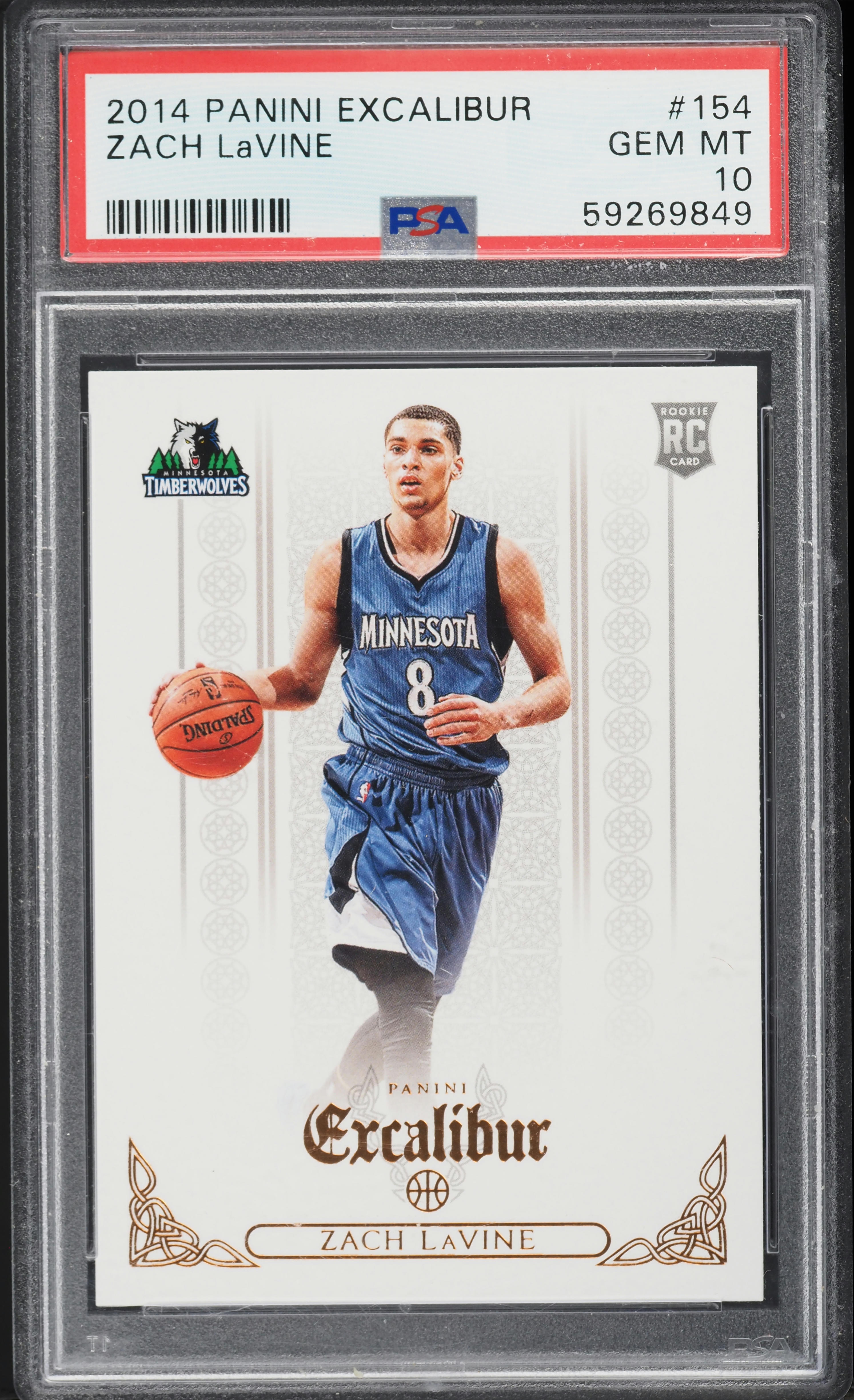 2014 Panini Excalibur Zach LaVine ROOKIE #154 PSA 10 GEM MINT on
