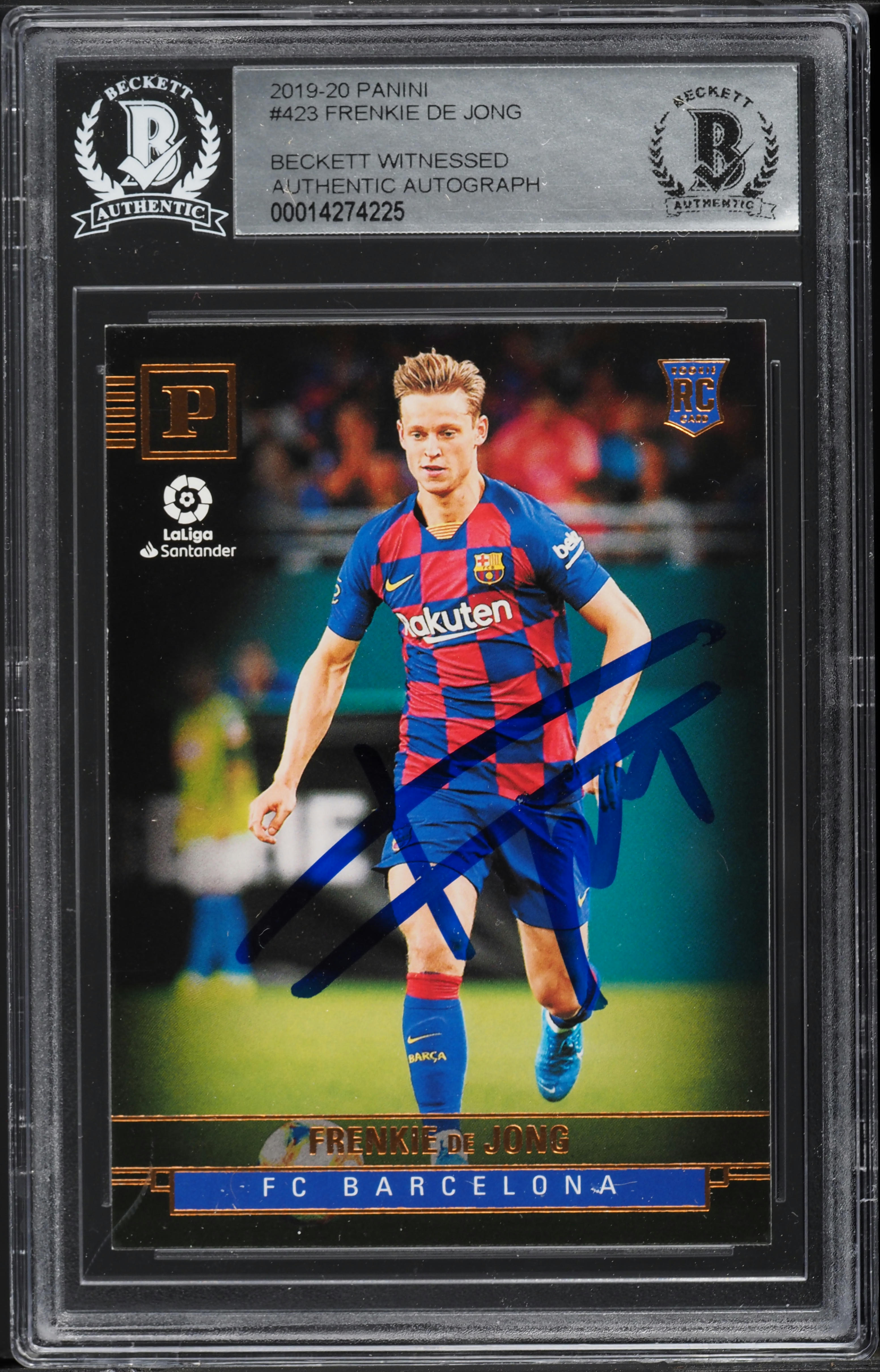 2019 Panini Soccer Frenkie De Jong ROOKIE AUTO #423 BAS BGS AUTH