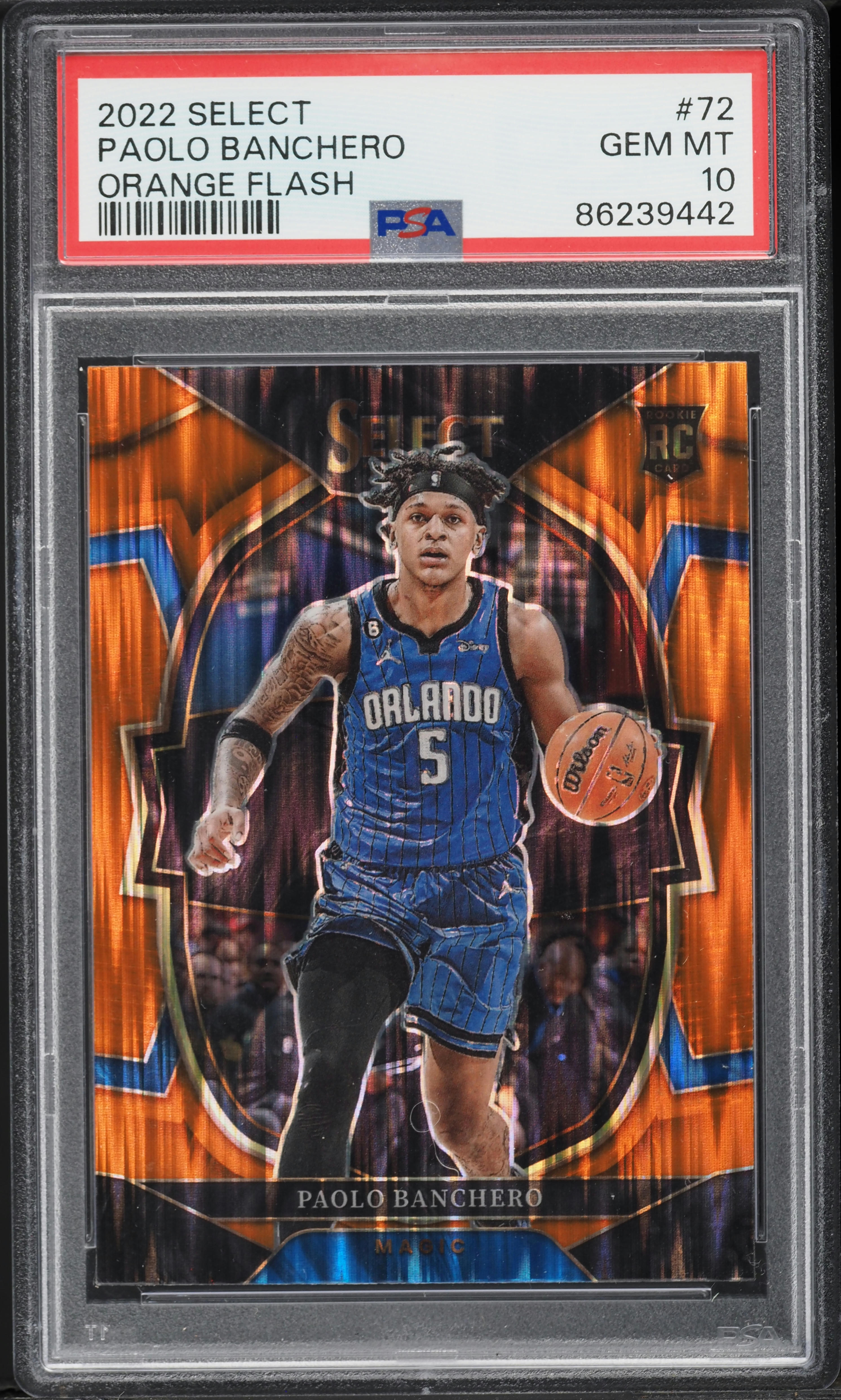2022 Select Concourse Orange Flash Paolo Banchero ROOKIE #72 PSA