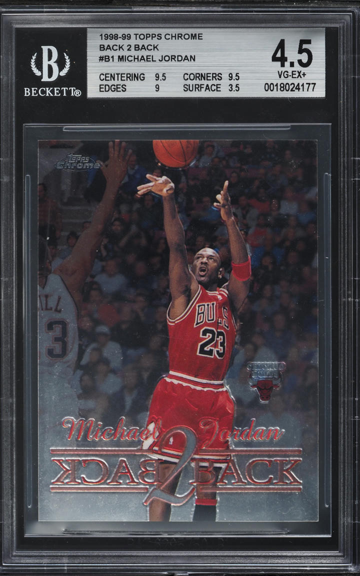 1998 Topps Chrome Back 2 Back Michael Jordan #B1 BGS 4.5 VGEX+
