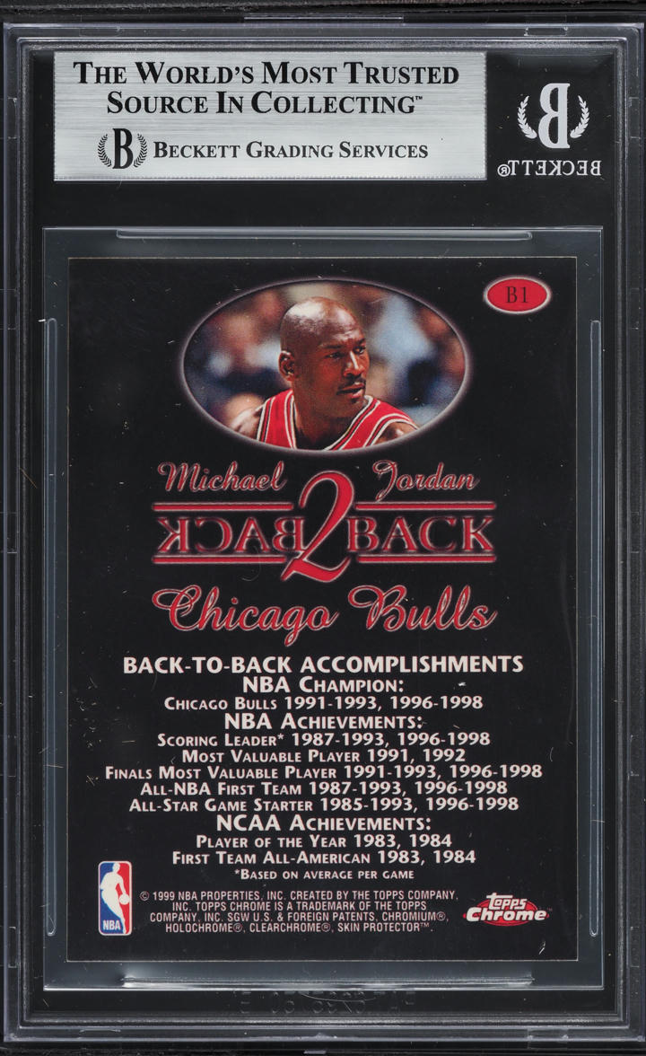 1998 Topps Chrome Back 2 Back Michael Jordan #B1 BGS 4.5 VGEX+