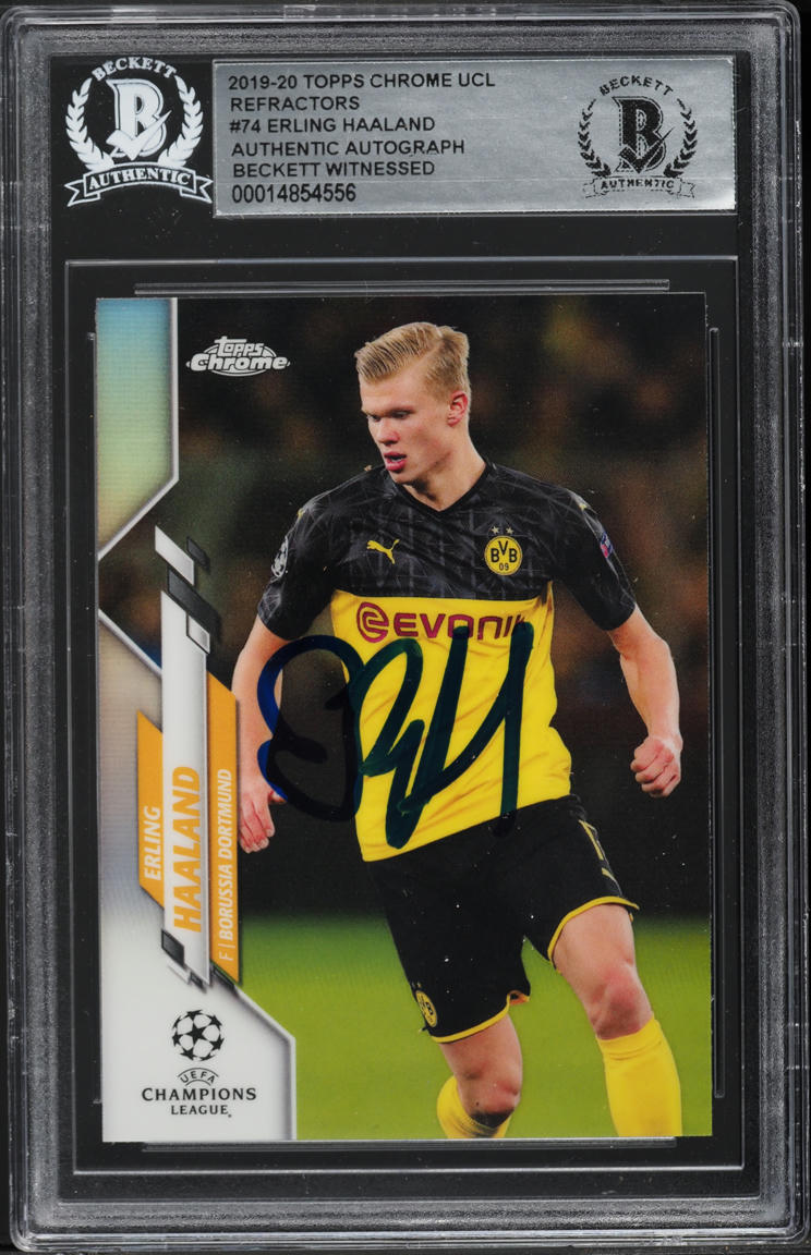 2019 Topps Chrome UEFA Refractor Erling Haaland ROOKIE AUTO #74