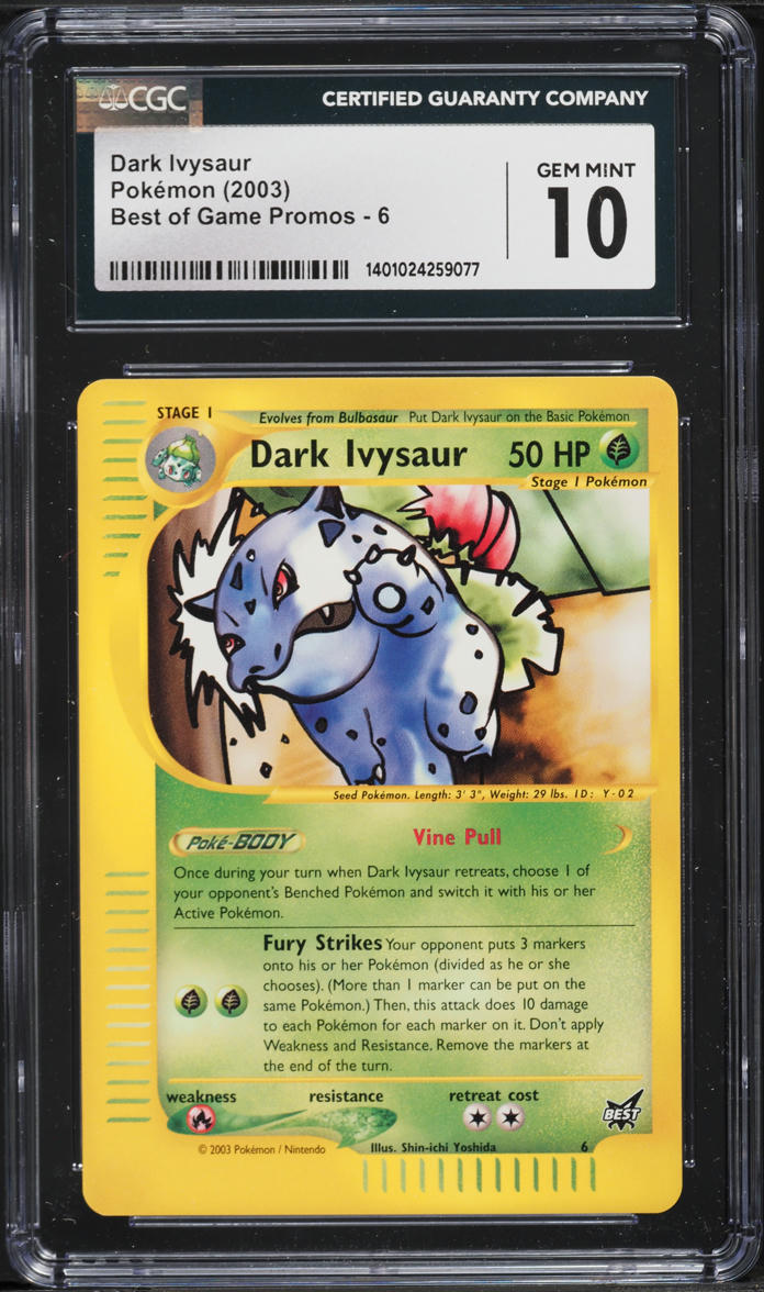 2003 Pokemon Best Of Game Promo Dark Ivysaur #6 CGC 10 GEM MINT