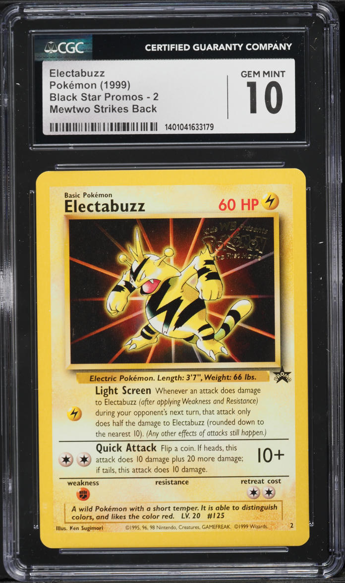 1999 Pokemon Movie Black Star Promo Electabuzz #2 CGC 10 GEM MINT