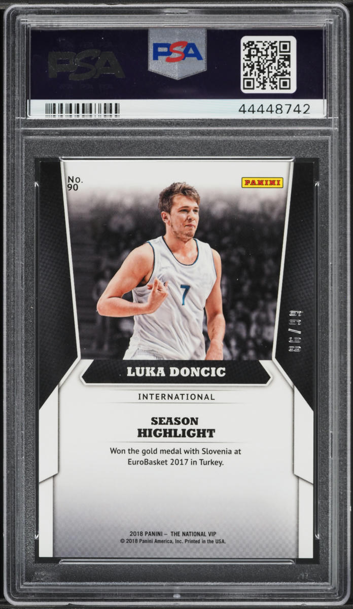 2018 Panini National VIP Prizm Luka Doncic ROOKIE /99 #90 PSA 9