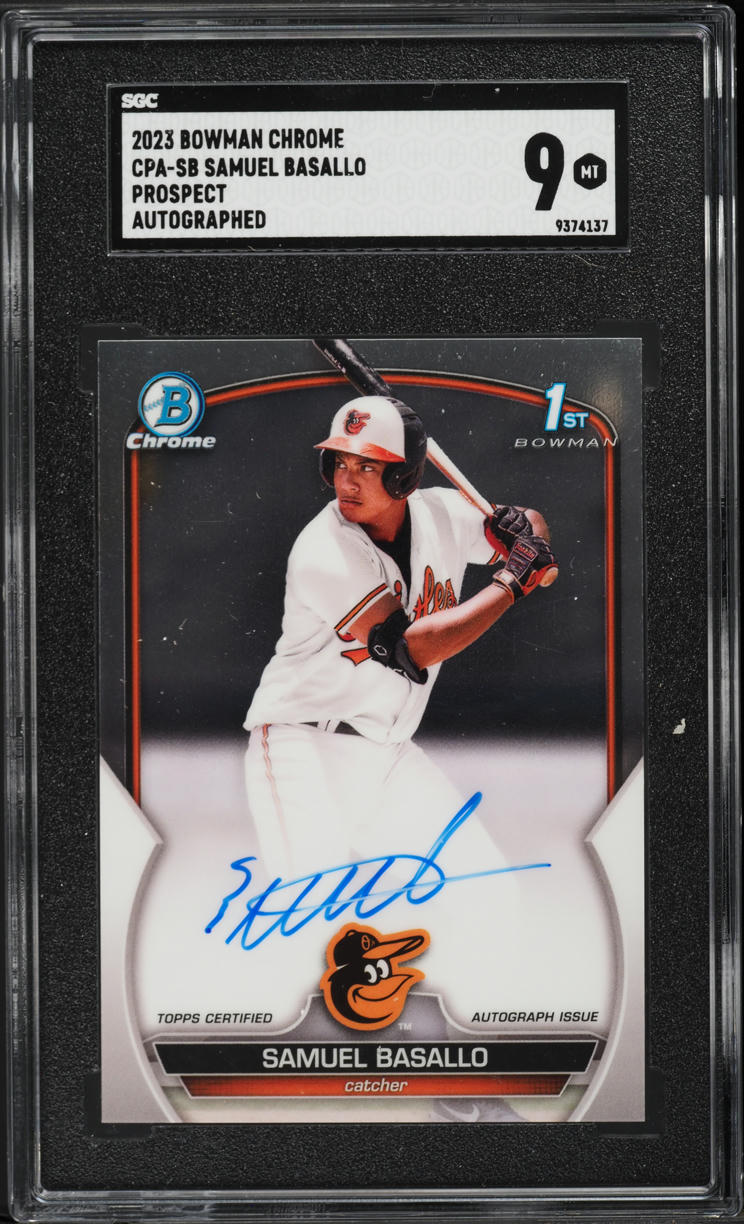 2023 Bowman Chrome Prospect Samuel Basallo AUTO #CPA-SB SGC 9 MINT