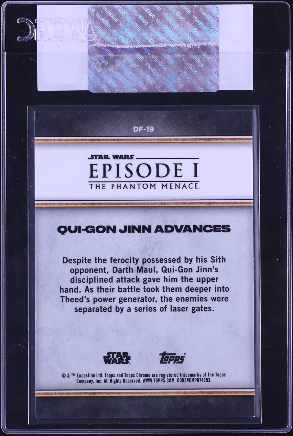 2024 Topps Chrome Star Wars Sapphire DOTF Red Qui-Gon Jinn Advances 1/5 CGC AUTH