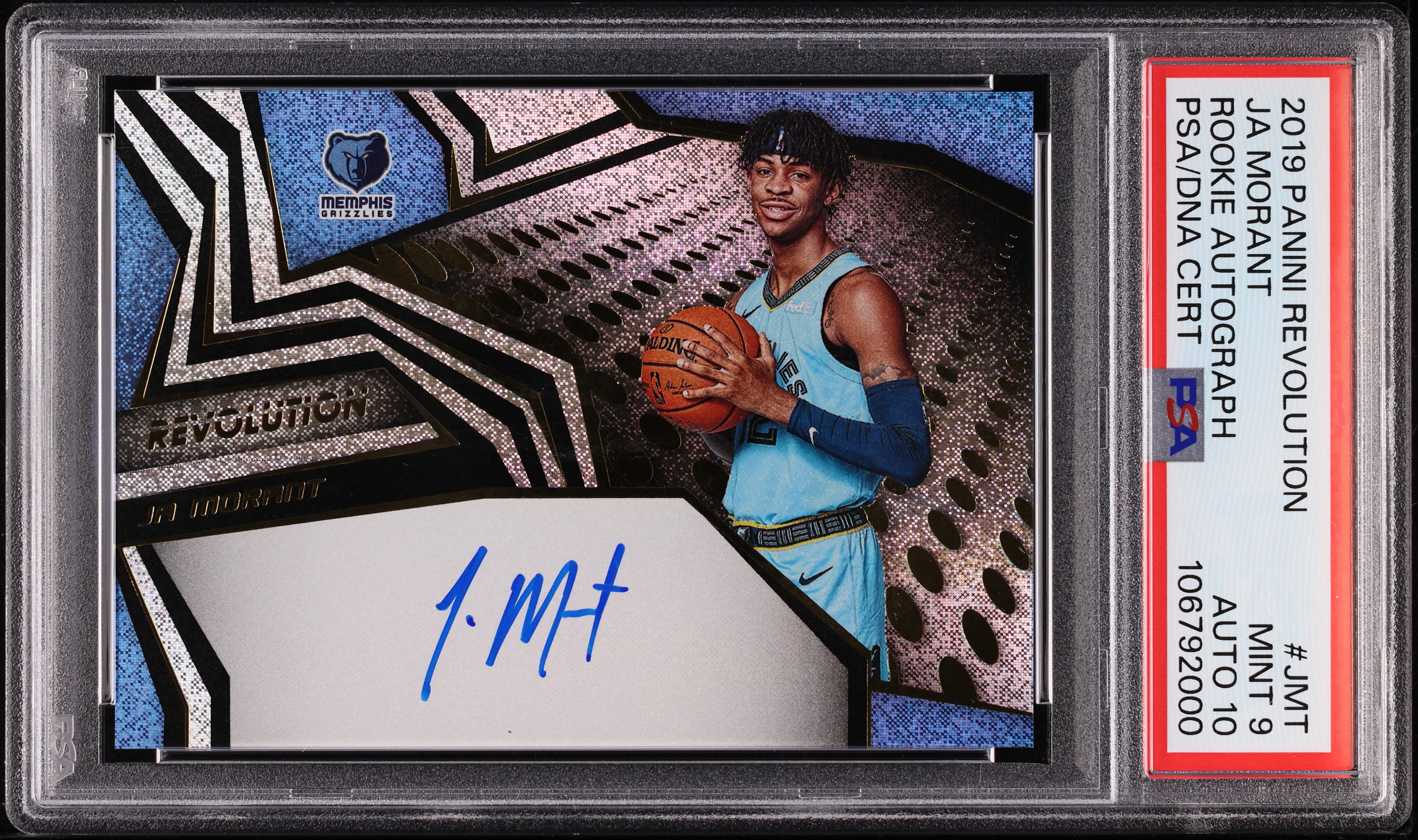 2019 Panini Revolution Ja Morant ROOKIE AUTO DNA 10 #RA-JMT PSA 9 