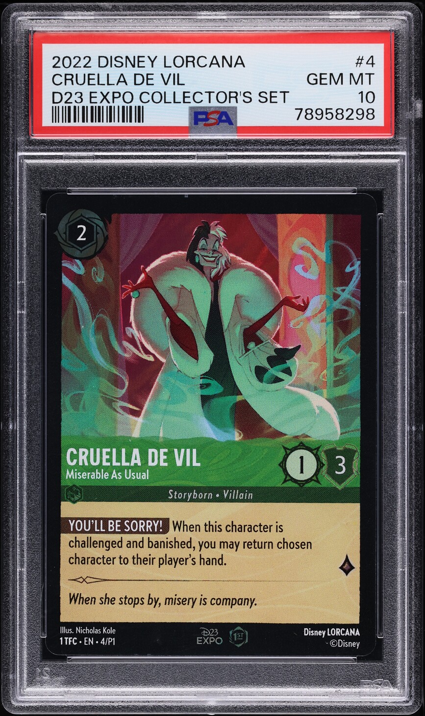 2022 Disney Lorcana Promo D23 Expo Collector's Set Cruella De Vil #4 ...