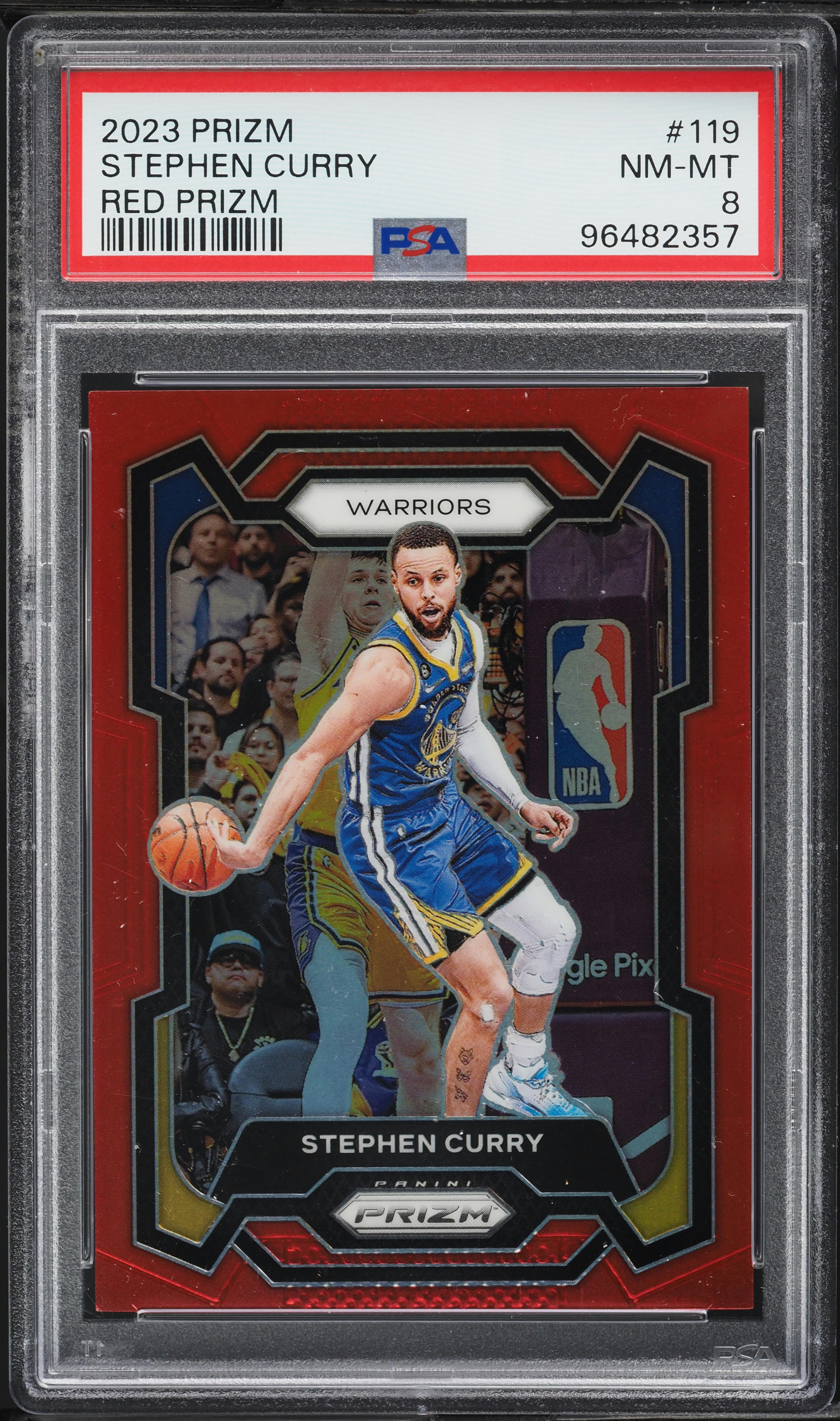 2023 Panini Prizm Red Stephen Curry /299 #119 PSA 8 NM-MT on