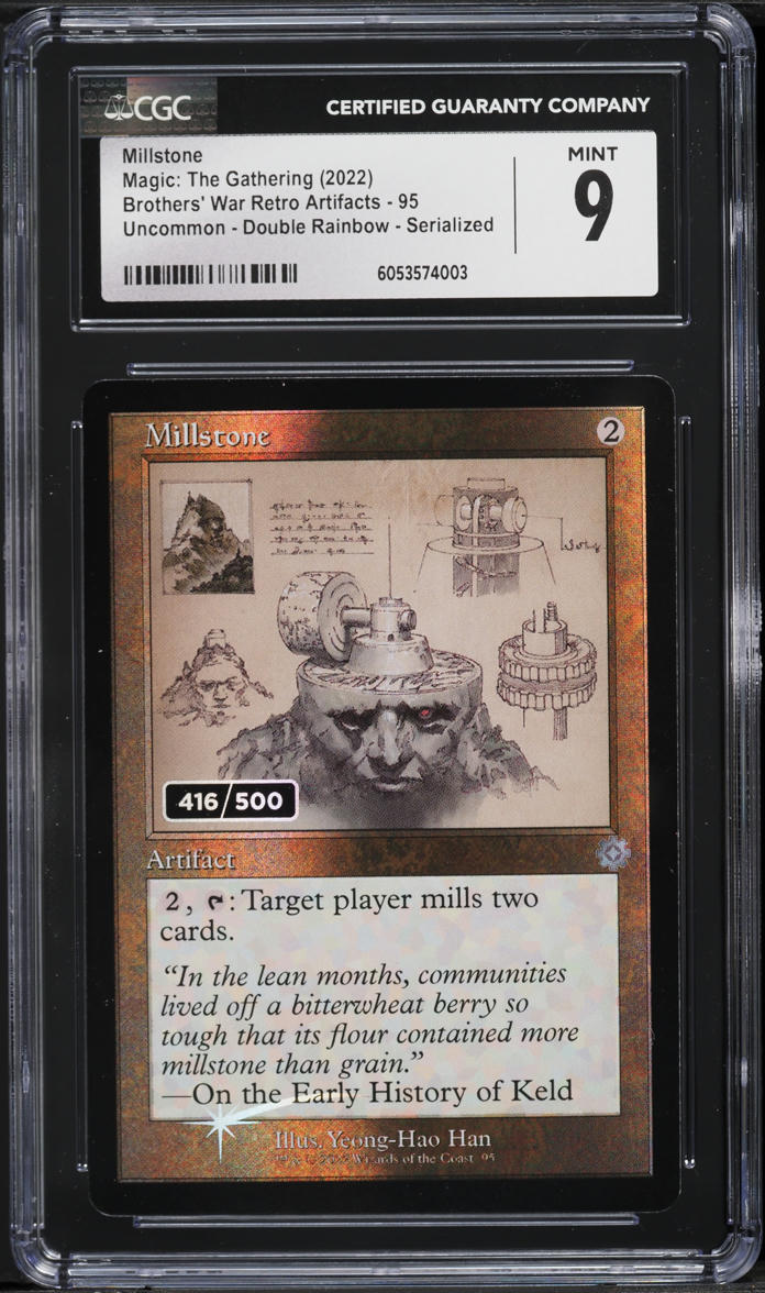 2022 Magic The Gathering Brothers' War Retro Artifacts Double Rainbow Millstone /500 #95 CGC 9
