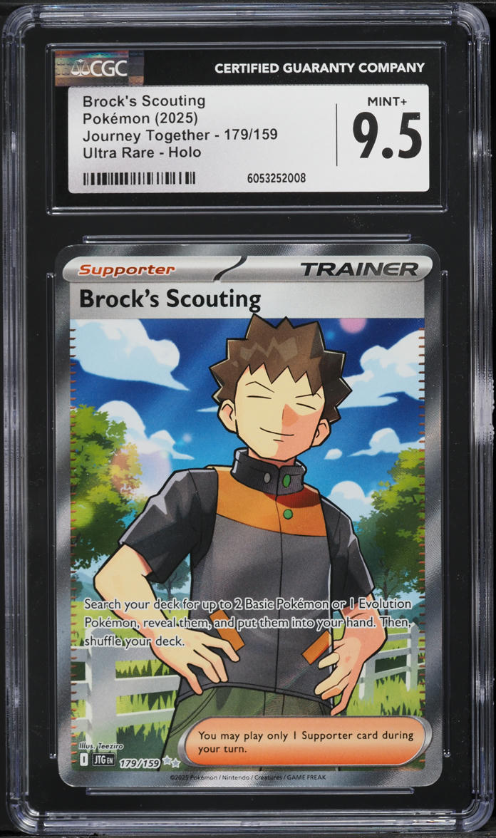 2025 Pokemon SV Journey Together UR Brock's Scouting #179 CGC 9.5 MINT+ on Fanatics Collect 2025 Pokemon SV Journey Together UR Brock's Scouting #179 CGC 9.5 MINT+ on Fanatics Collect