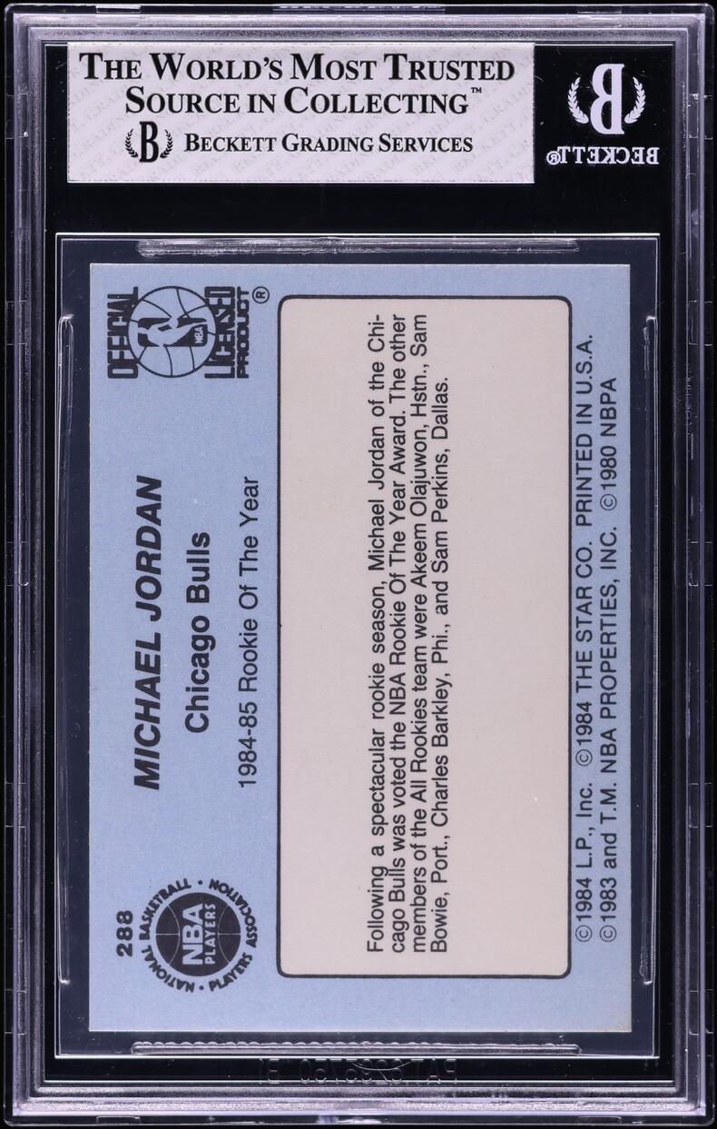 1984 Star Basketball Michael Jordan ROOKIE #288 BGS 7 NRMT