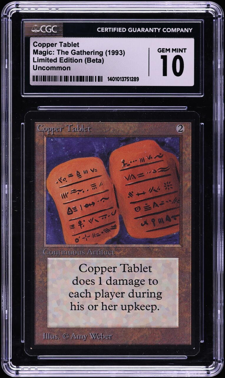 1993 Magic The Gathering MTG Beta Copper Tablet CGC 10 GEM MINT