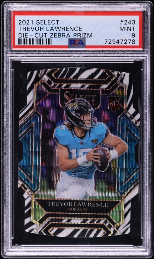 2021 Select Club Level Zebra Prizm Die-Cut Trevor Lawrence ROOKIE
