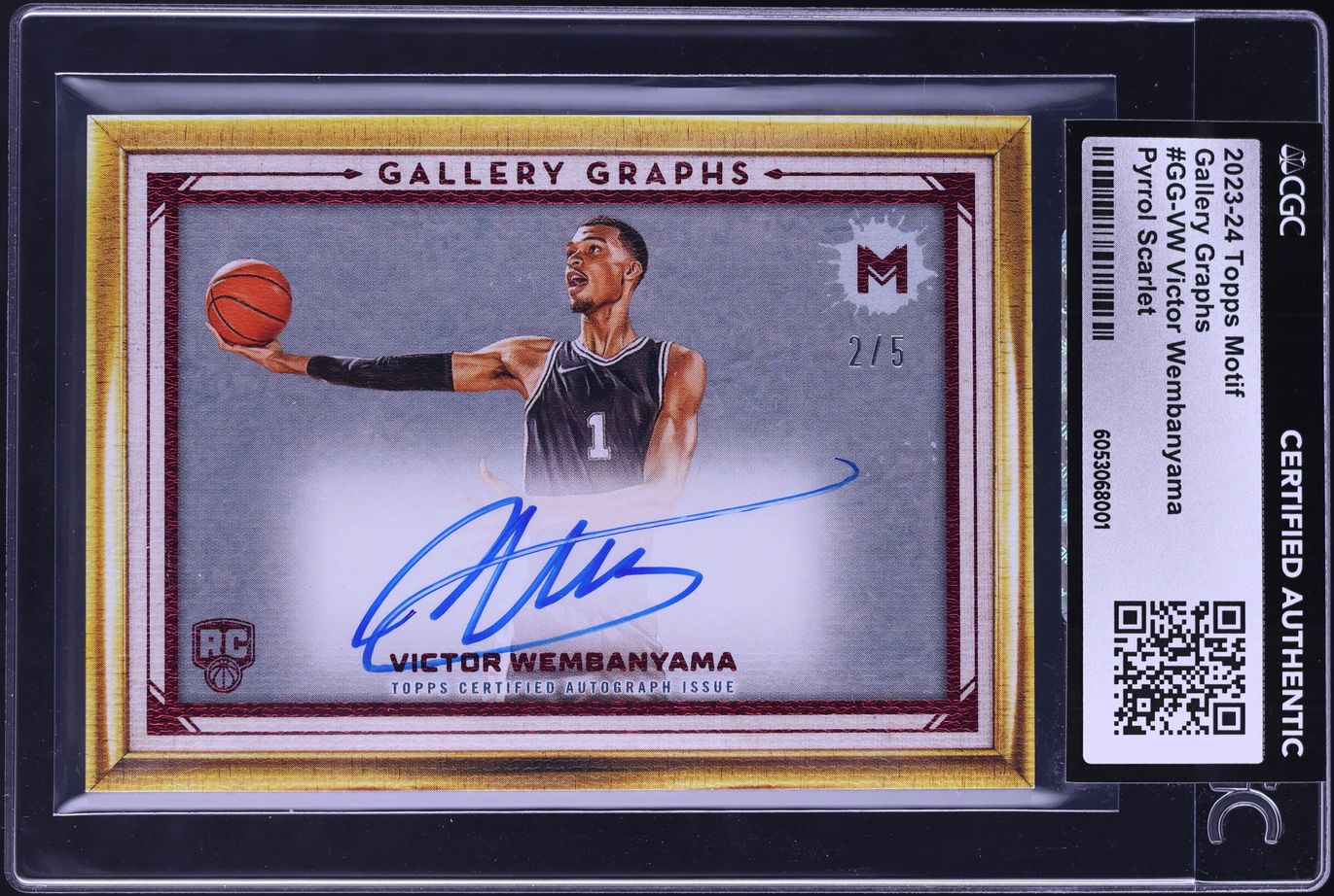 2023 Topps Motif Gallery Graphs Scarlet Victor Wembanyama RC AUTO