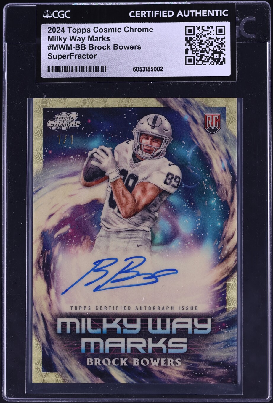 2024 Topps Chrome Milky Way Superfractor Brock Bowers ROOKIE AUTO 1/1 CGC AUTH