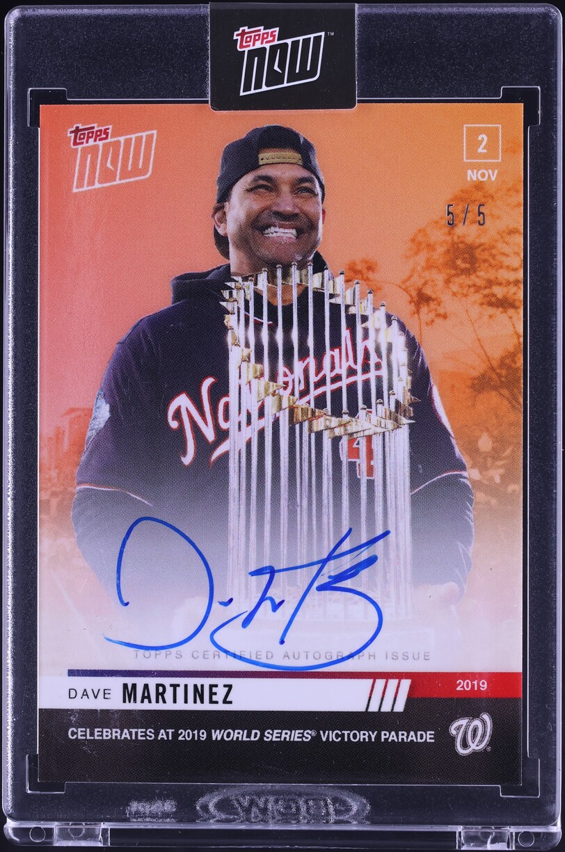 2019 Topps Now Orange Dave Martinez AUTO 5/5 #OS1E