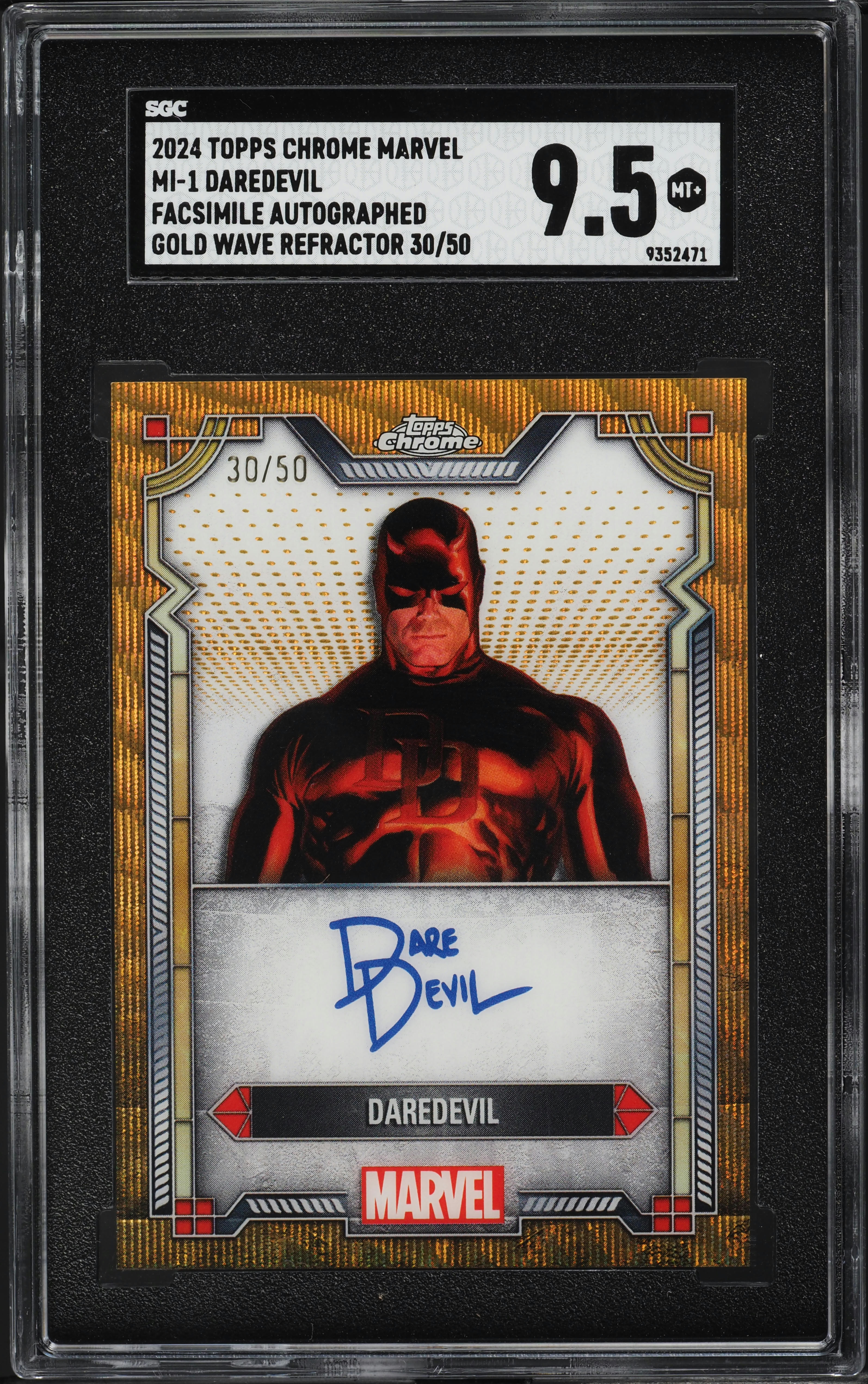 2024 Topps Chrome Marvel Facsimile Auto Gold Wave Daredevil /50