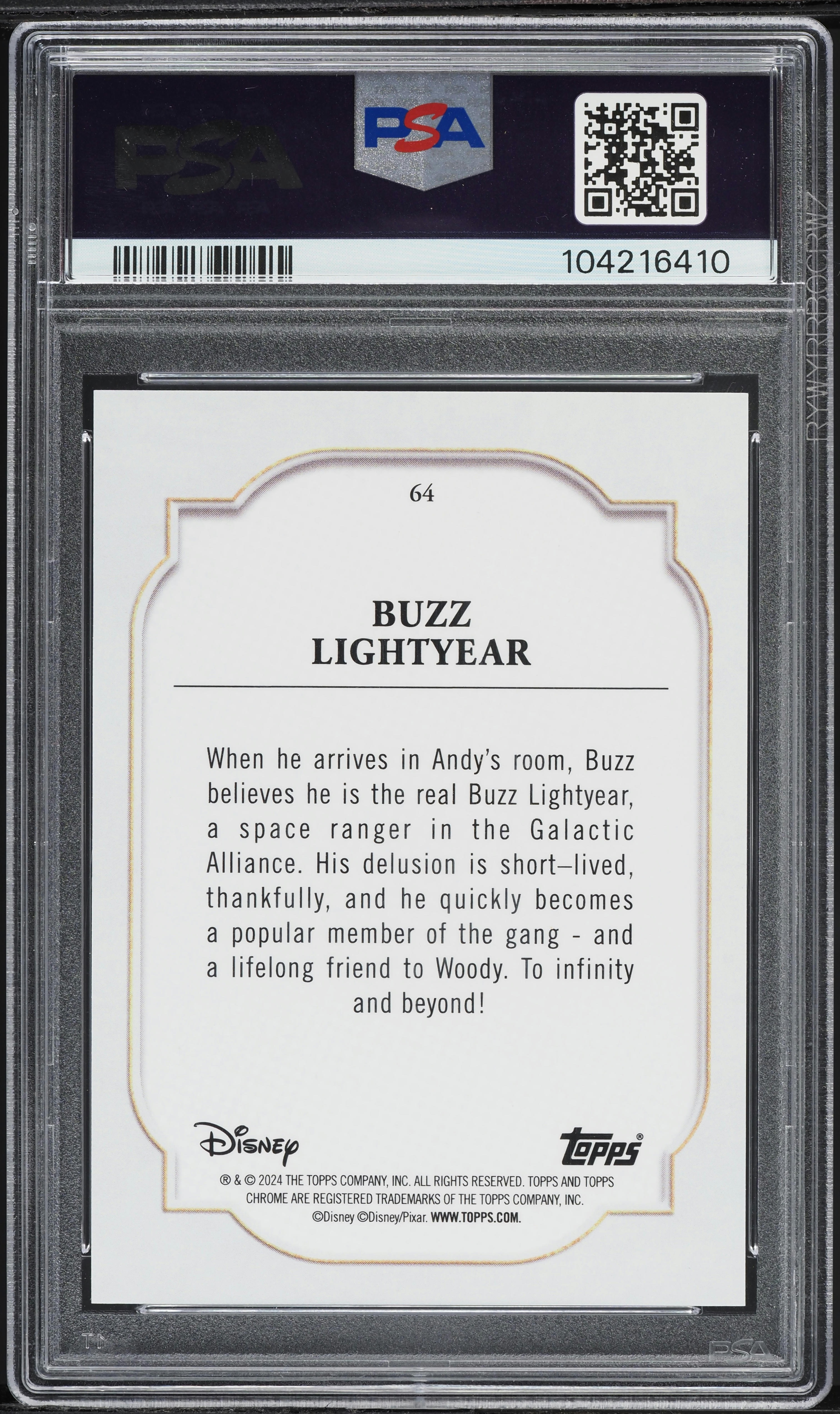 2024 Topps Chrome Disney Orange Refractor Buzz Lightyear /25 #64