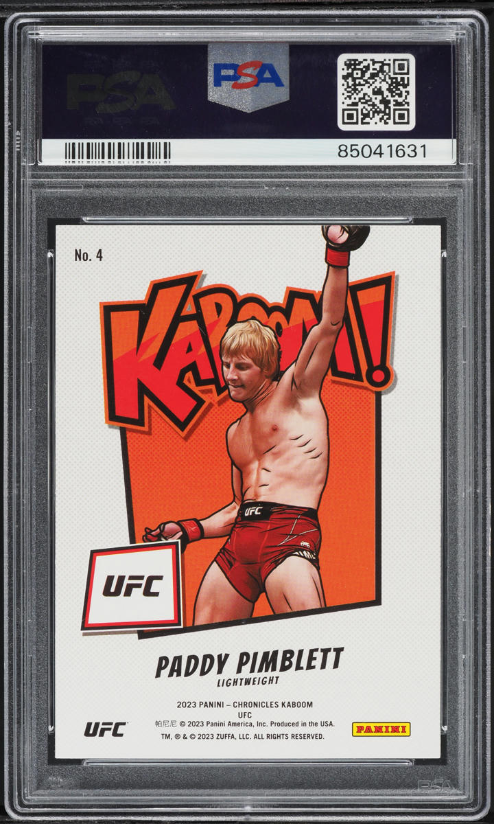 2023 Panini Chronicles UFC Kaboom! Paddy Pimblett #4 PSA 10