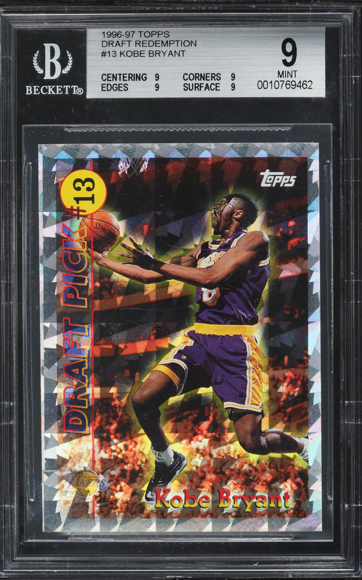 1996 Topps Draft Redemption Kobe Bryant ROOKIE #13 BGS 9 MINT