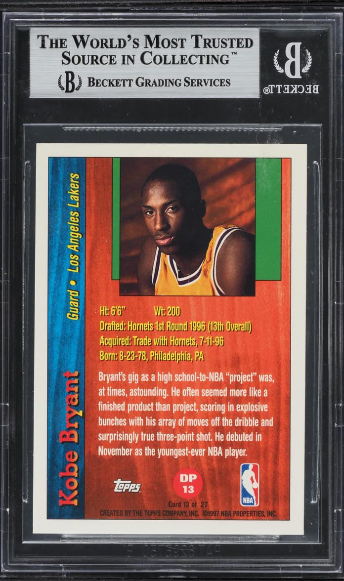 1996 Topps Draft Redemption Kobe Bryant ROOKIE #13 BGS 9 MINT