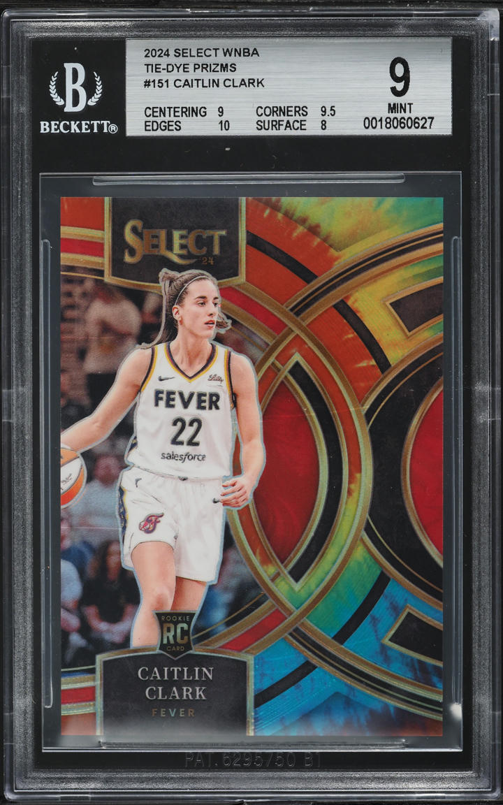 2024 Select WNBA Tie-Dye Prizm Caitlin Clark ROOKIE /25 #151 BGS 9 MINT
