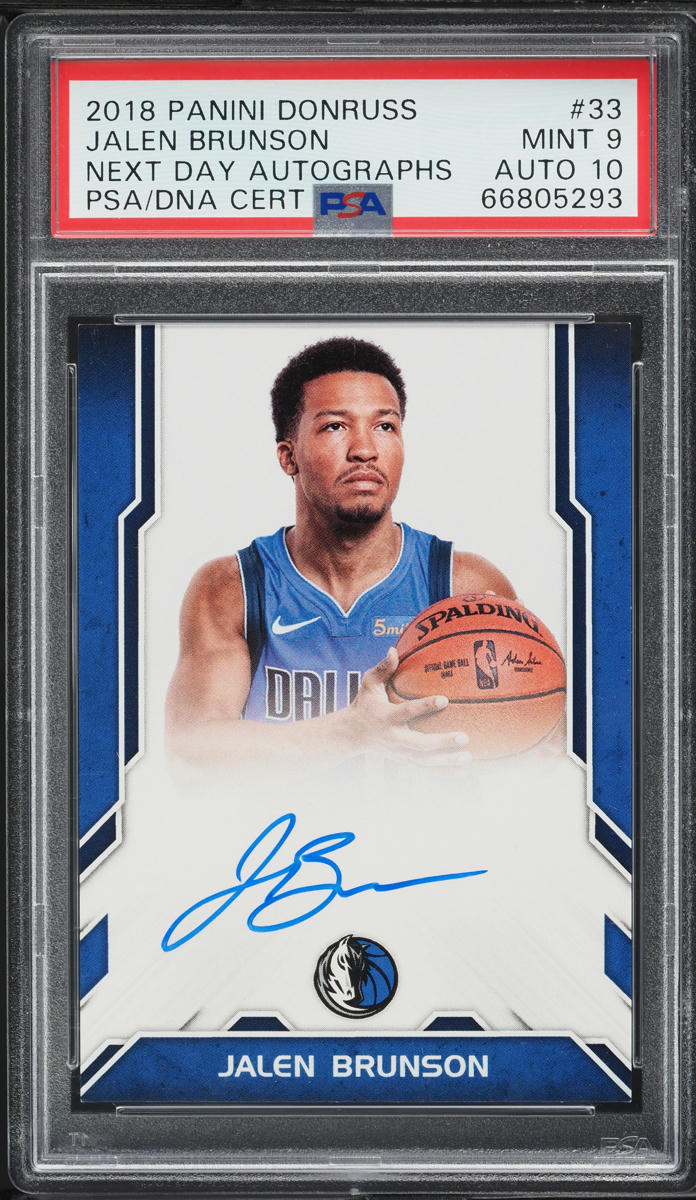 2018 Panini Donruss Next Day Jalen Brunson ROOKIE AUTO DNA 10 #33 PSA 9 MINT