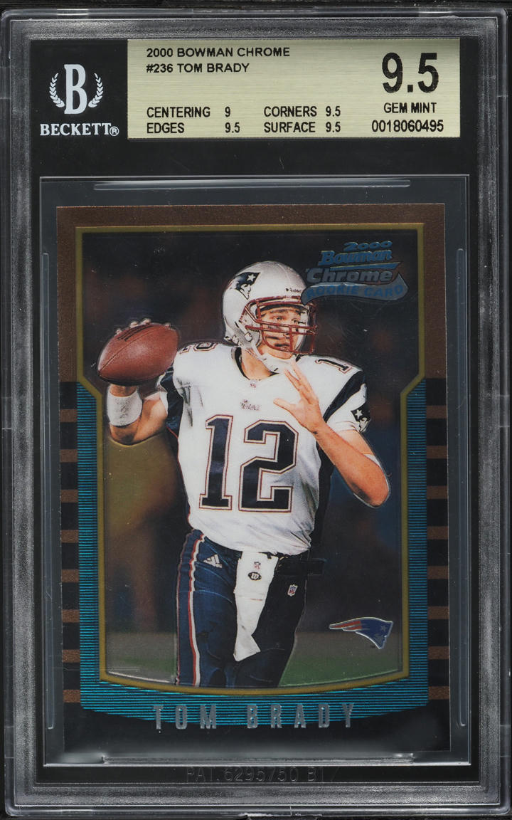 2000 Bowman Chrome Tom Brady ROOKIE #236 BGS 9.5 GEM MINT