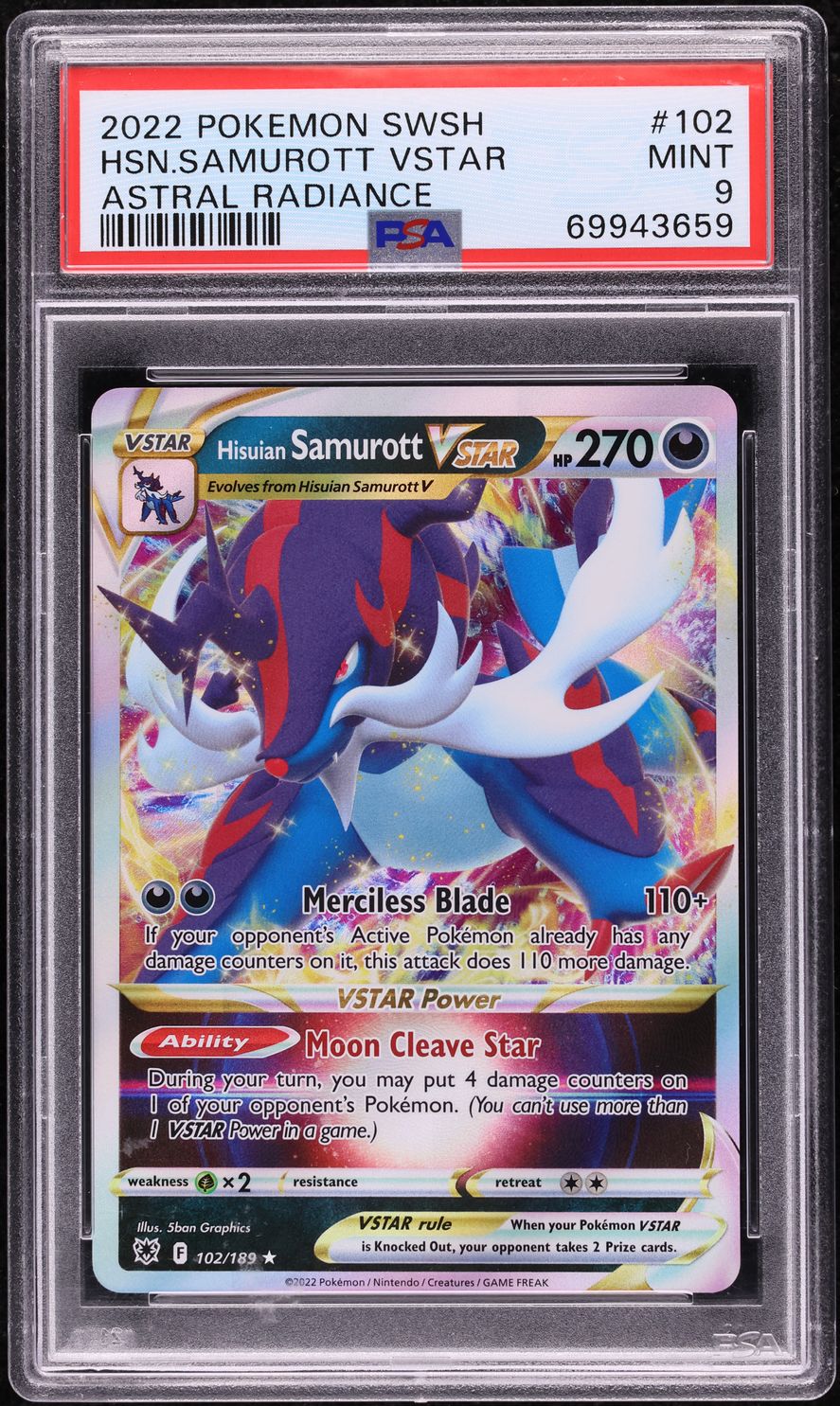 2022 Pokemon SWSH Astral Radiance Hisuian Samurott VSTAR #102 PSA 9 MINT