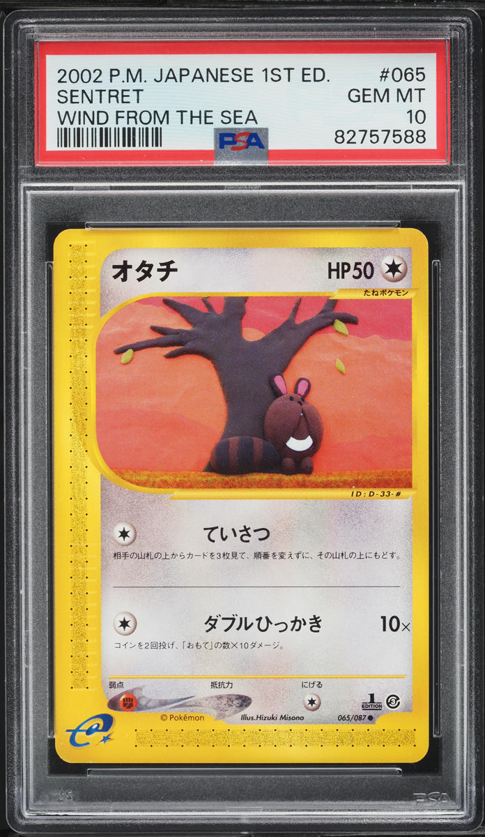 2002 Pokemon Japanese Wind From The Sea Sentret #65 PSA 10 GEM MINT
