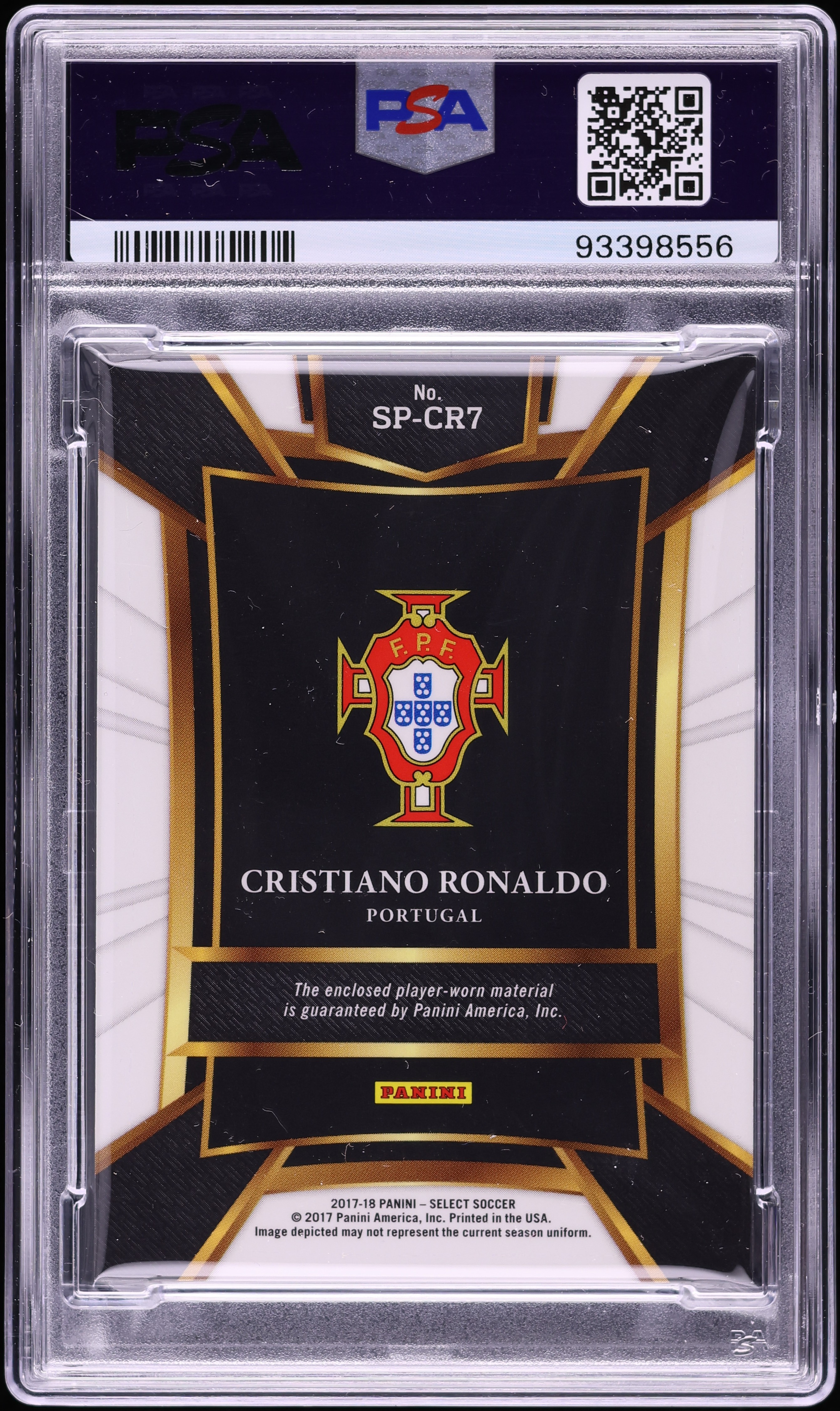 2017 Select Sparks Cristiano Ronaldo PATCH #SP-CR7 PSA 9 MINT on 