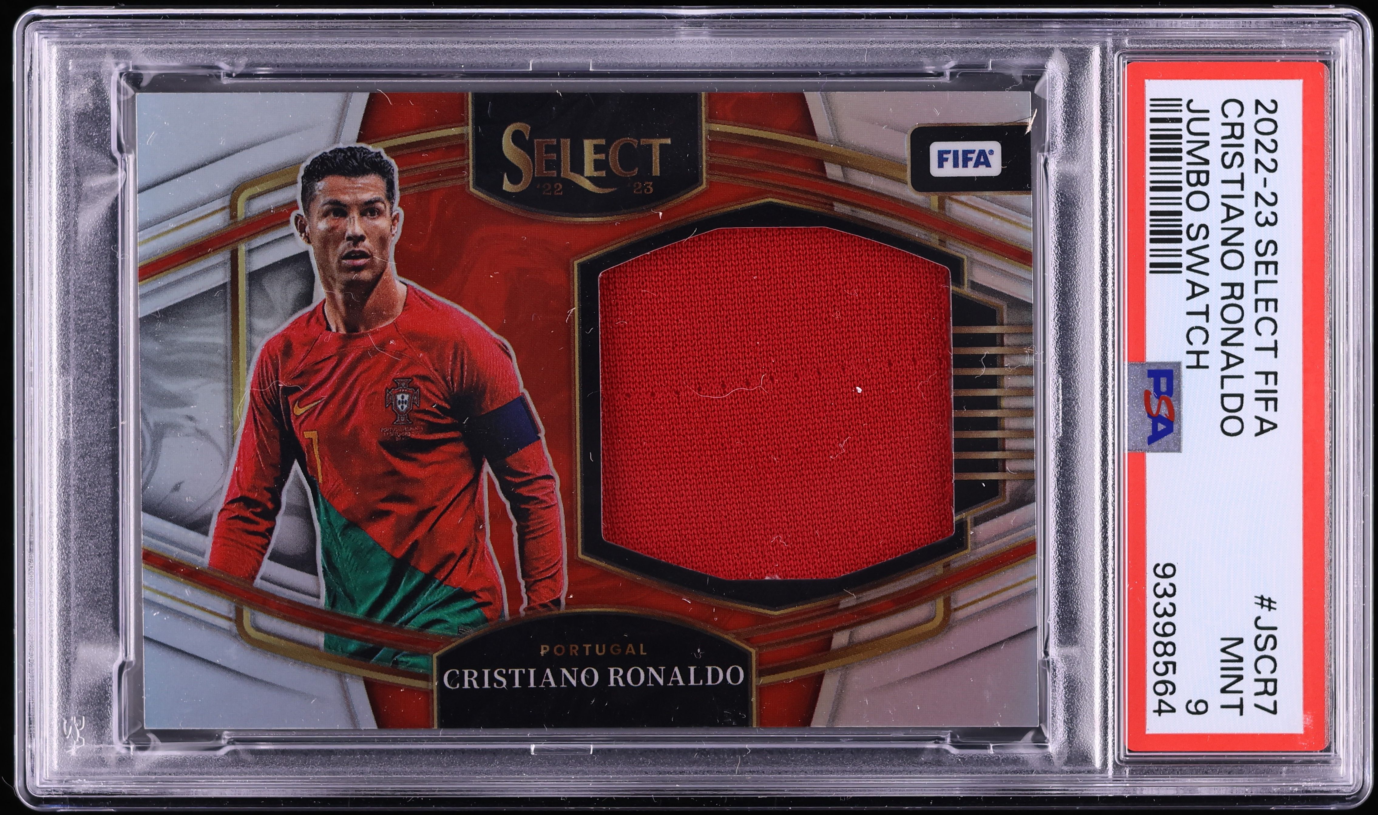 2022 Select FIFA Jumbo Cristiano Ronaldo PATCH #JS-CR7 PSA 9 MINT