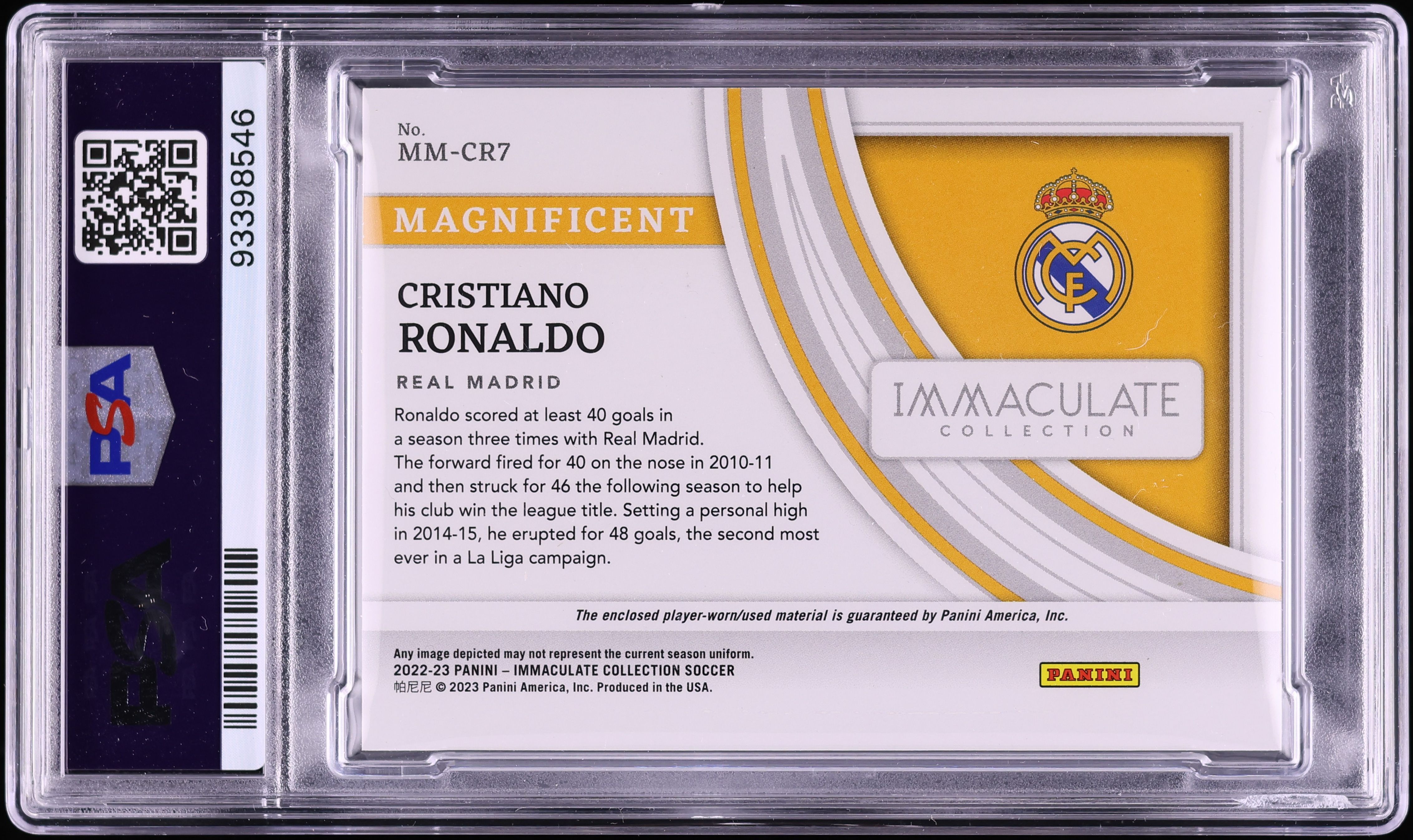 2022 Immaculate Collection Magnificent Silver Cristiano Ronaldo