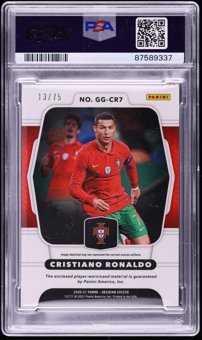 2020 Panini Obsidian Galaxy Gear Purple Cristiano Ronaldo PATCH /75 PSA 7 NRMT