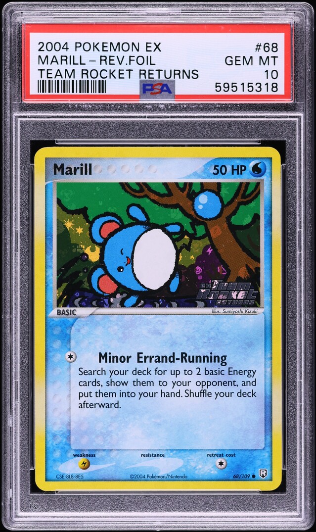 2004 Pokemon EX Team Rocket Returns Reverse Holo Marill #68 PSA 10 GEM MINT