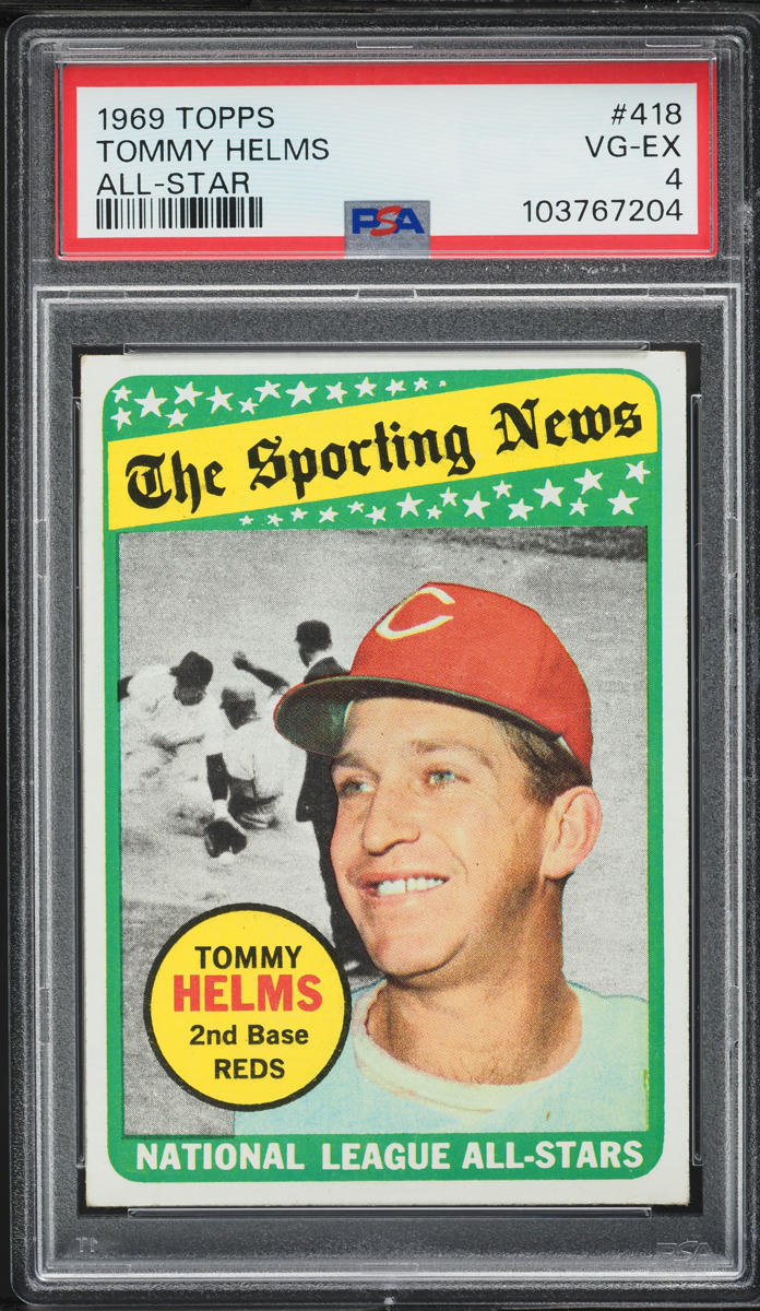 1969 Topps Tommy Helms ALL-STAR #418 PSA 4 VGEX