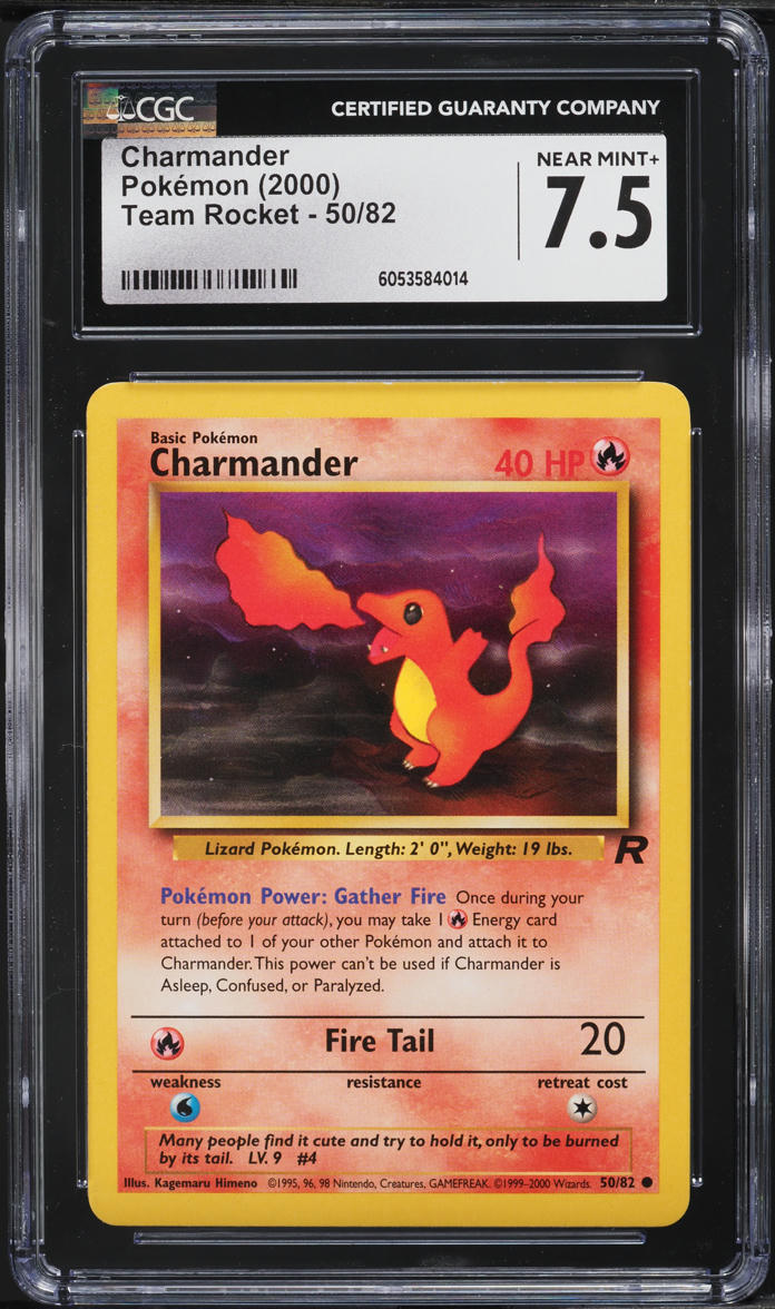 2000 Pokemon Team Rocket Charmander #50 CGC 7.5 NRMT+