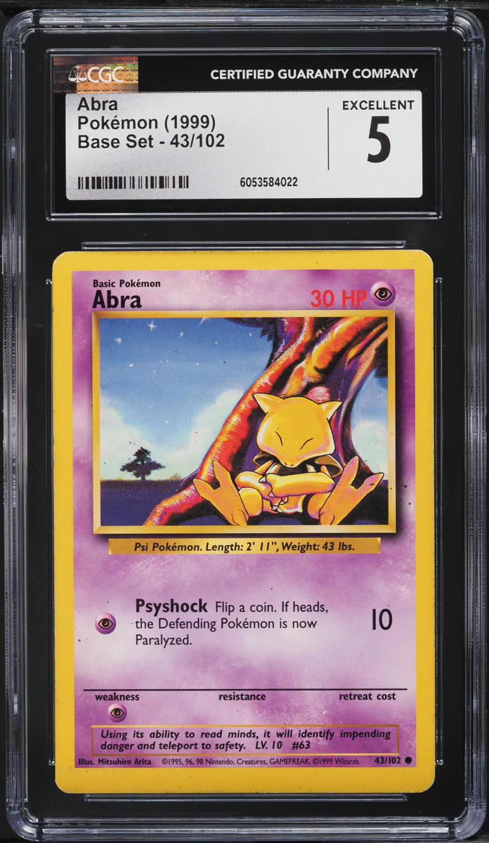 1999 Pokemon Base Set Abra #43 CGC 5 EX