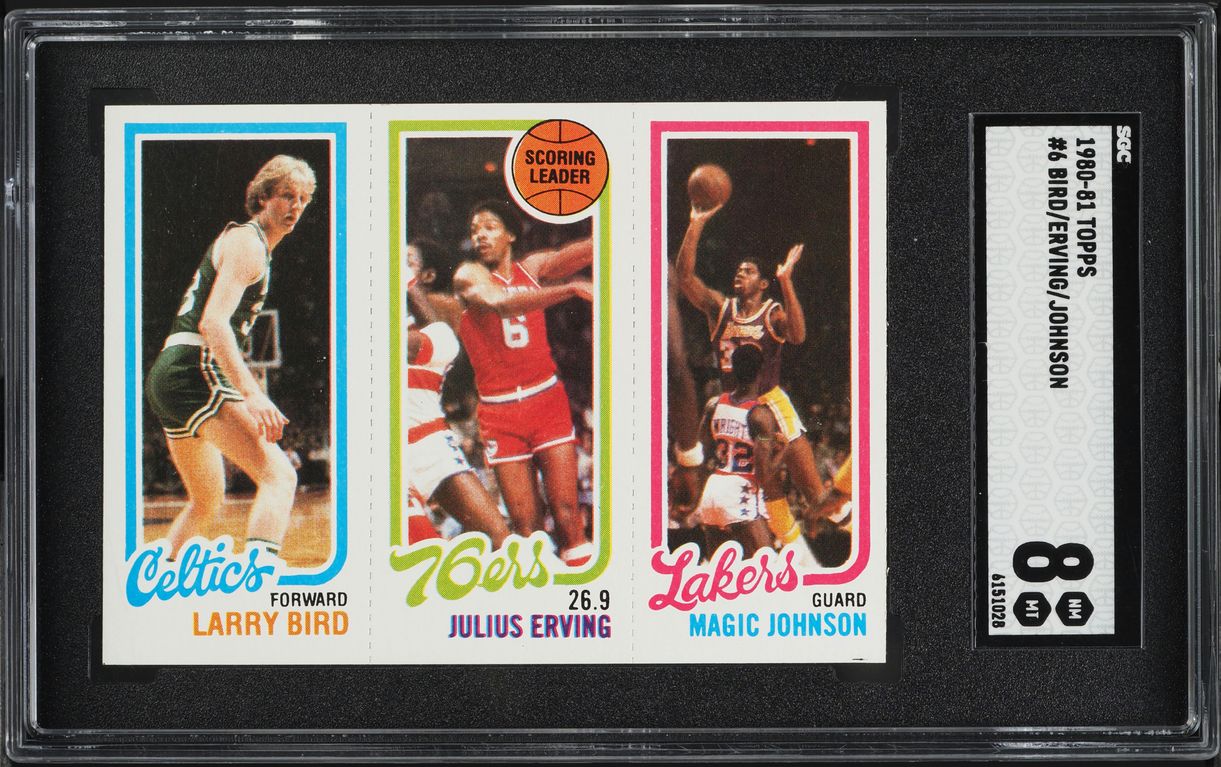 1980 Topps Basketball Larry Bird & Magic Johnson ROOKIE SGC 8 NM-MT